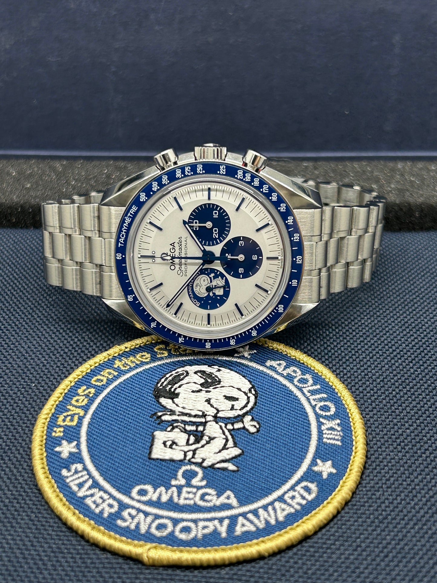 Omega Speedmaster 'Silver Snoopy Award' Ref - 310.32.42.50.02.001 - Stainless Steel Strap & Original Blue Strap- Year 2025