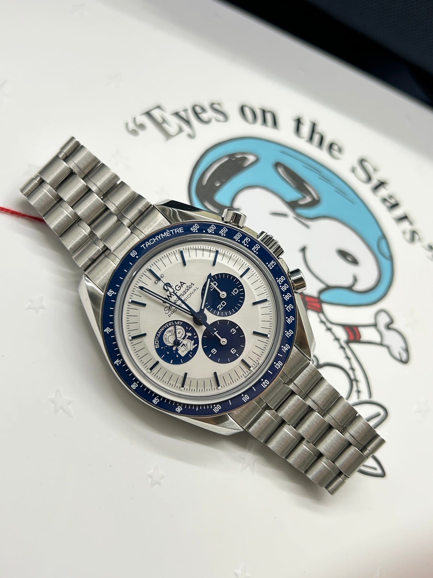 Omega Speedmaster 'Silver Snoopy Award' Ref - 310.32.42.50.02.001 - Stainless Steel Strap & Original Blue Strap- Year 2025