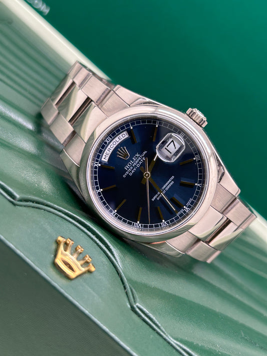 Rolex Day-Date - Blue Dial - 18Kt White Gold - Ref 118209 -No Papers - Service 8/2021