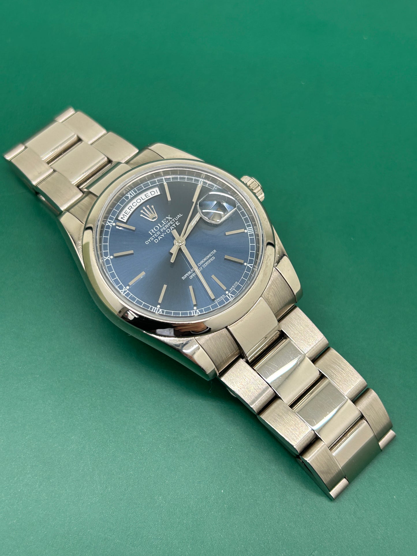 Rolex Day-Date - Blue Dial - 18Kt White Gold - Ref 118209 -No Papers - Service 8/2021