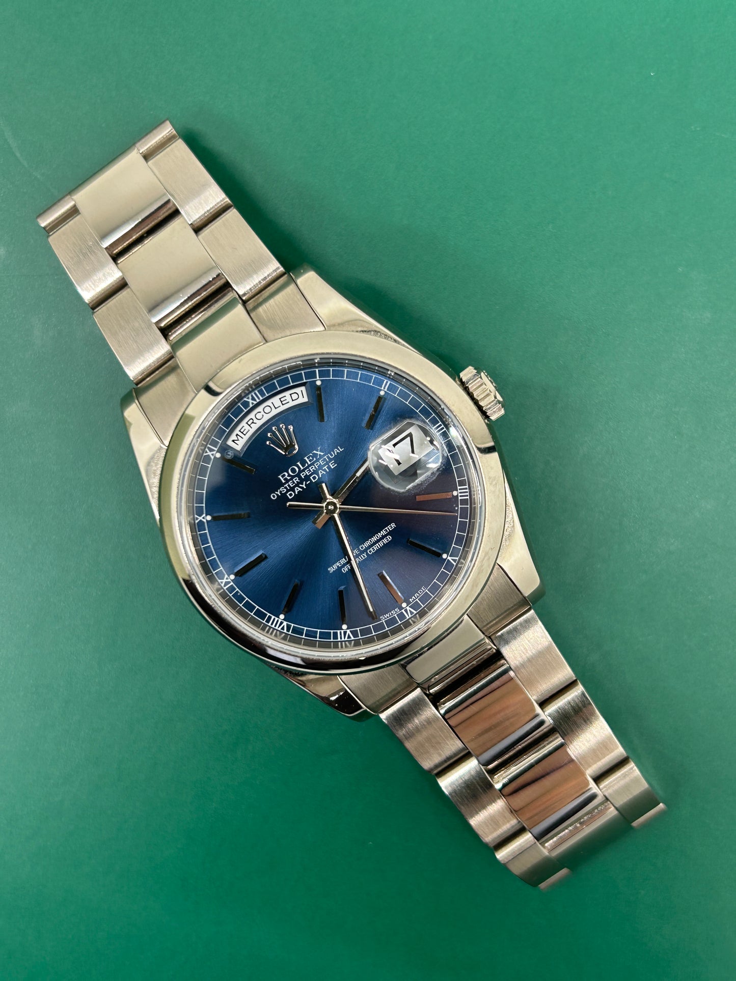 Rolex Day-Date - Blue Dial - 18Kt White Gold - Ref 118209 -No Papers - Service 8/2021