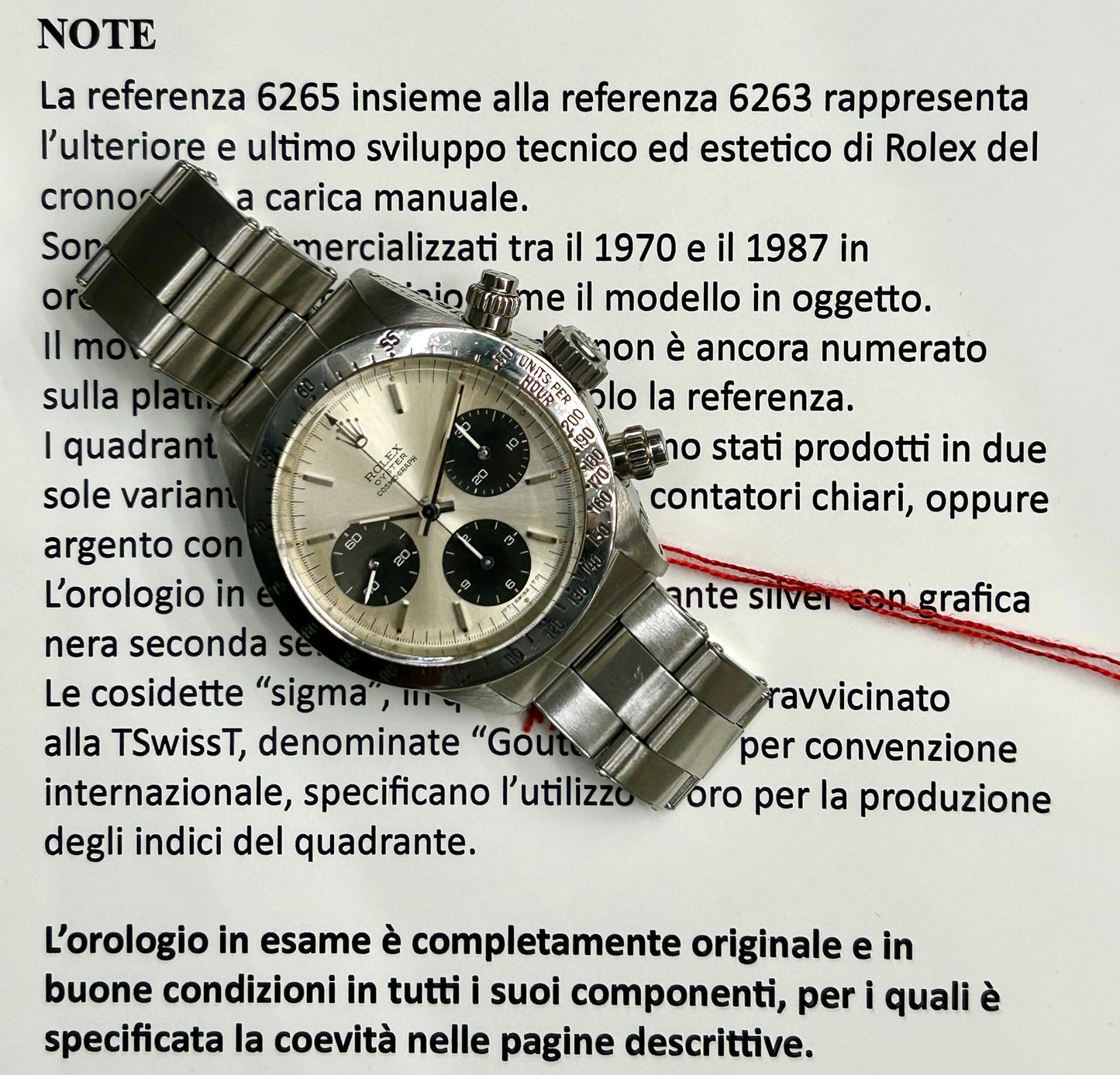 Rolex Daytona - 6265 - White Panda Sigma Dial - American Bracelet - Year 1975 - 100% Original & Coeve - Expertized
