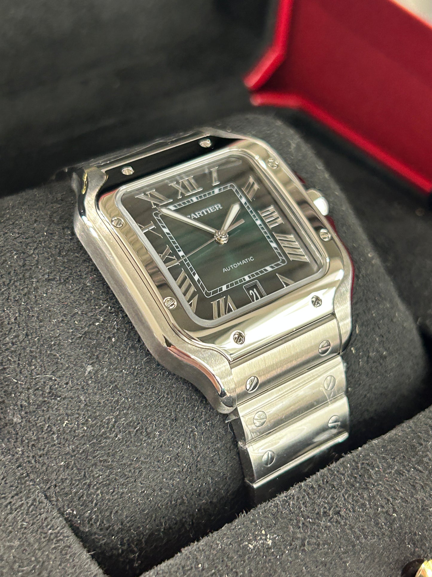 Cartier Santos Green Dial Large - Ref WSSA0062 - New 2024