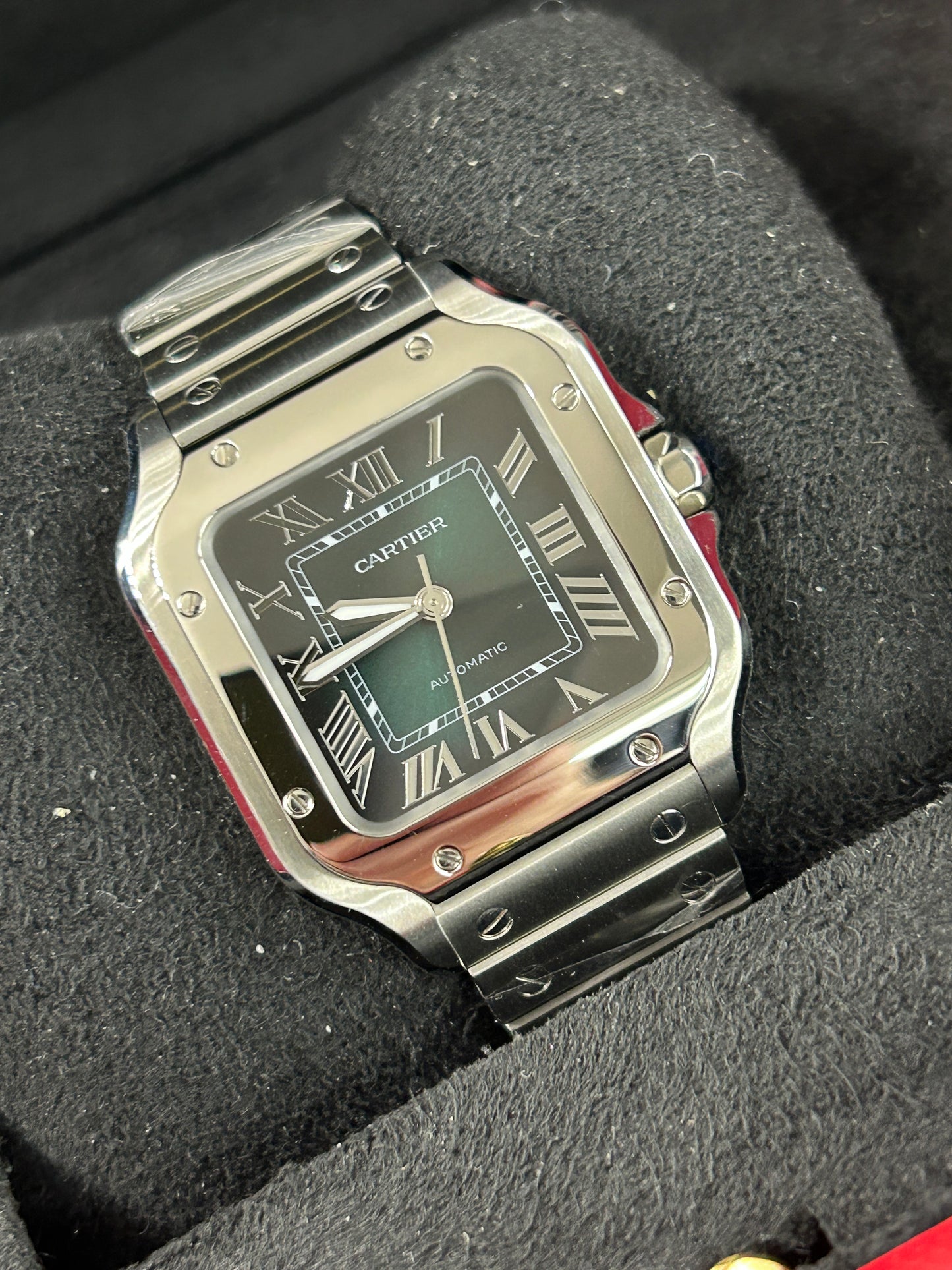 Cartier Santos De Cartier - Medium Size - Green Dial - Ref. WSSA0061 - New 2024
