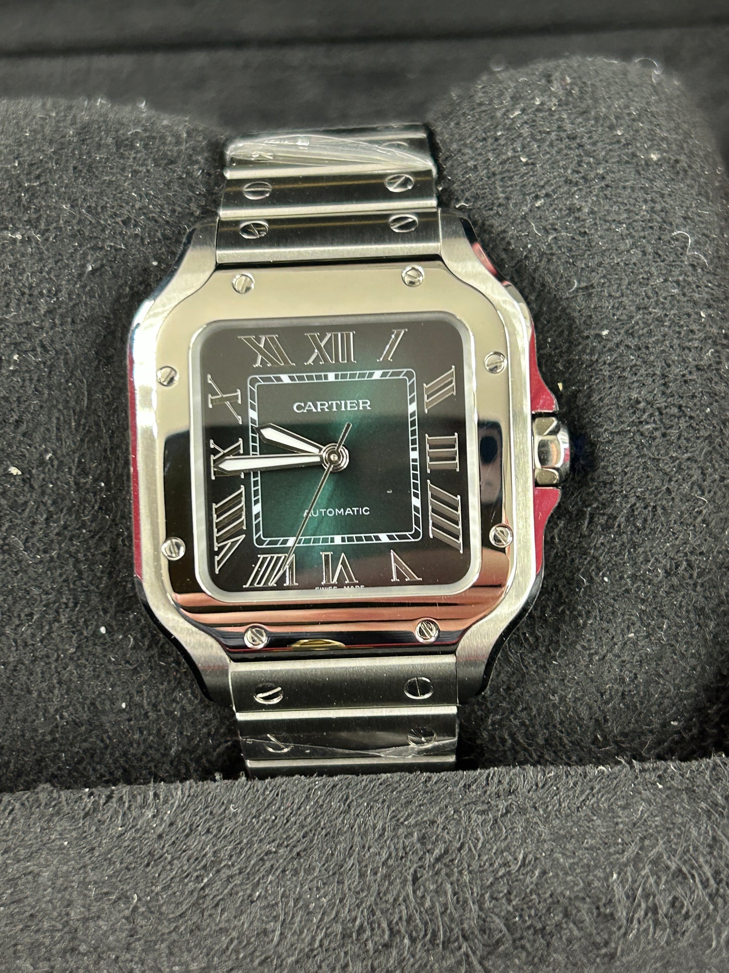 Cartier Santos De Cartier - Medium Size - Green Dial - Ref. WSSA0061 - New 2024