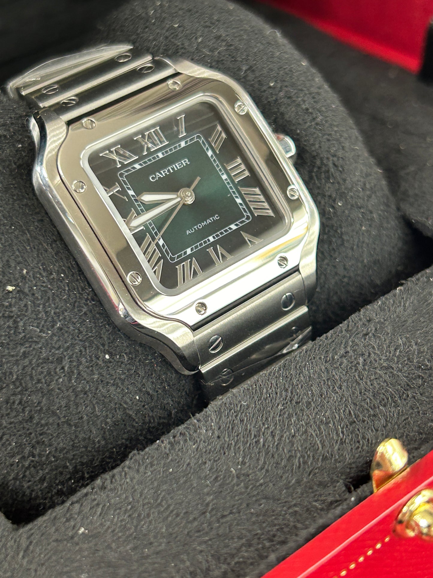 Cartier Santos De Cartier - Medium Size - Green Dial - Ref. WSSA0061 - New 2024