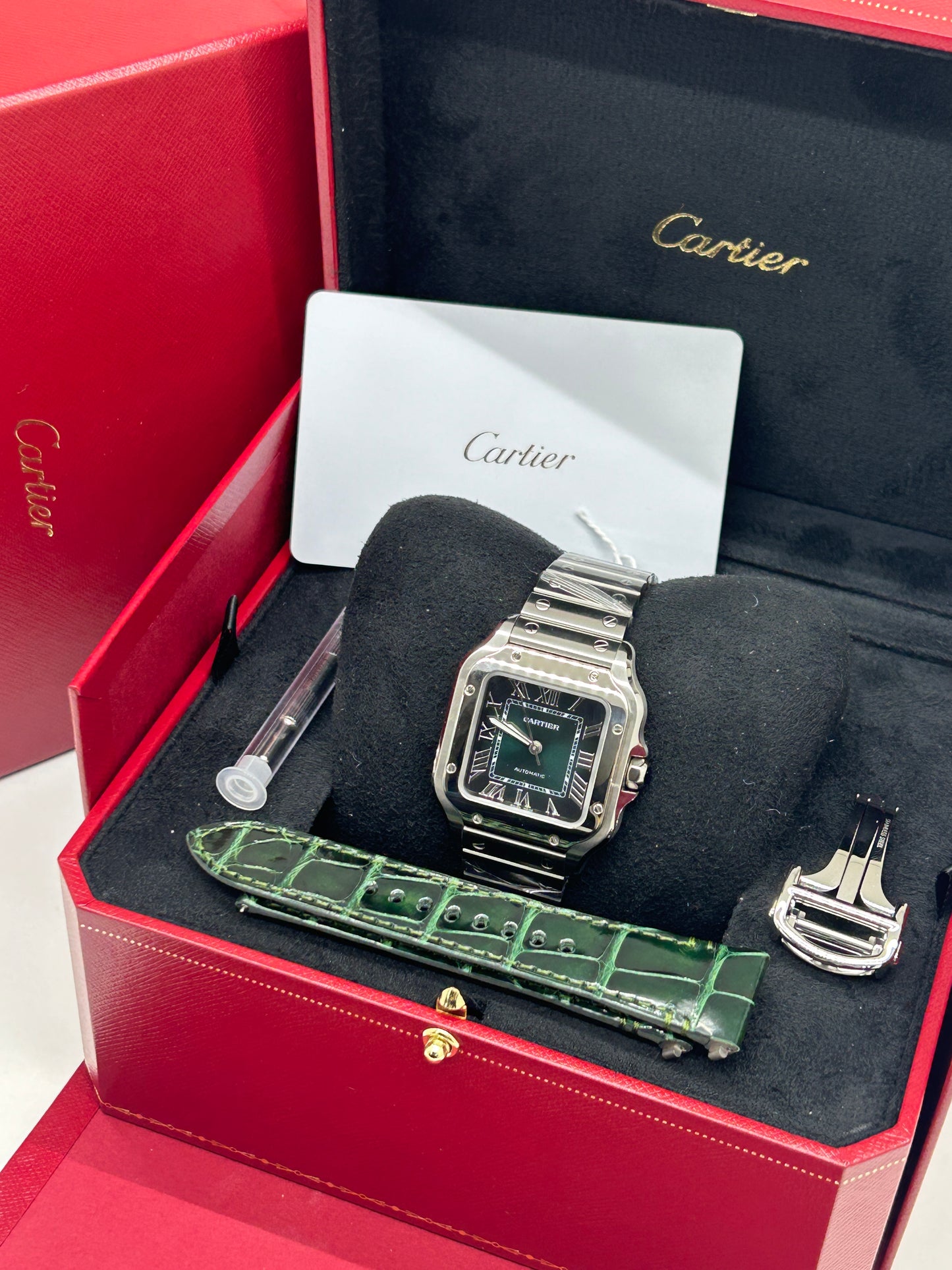 Cartier Santos De Cartier - Medium Size - Green Dial - Ref. WSSA0061 - New 2024