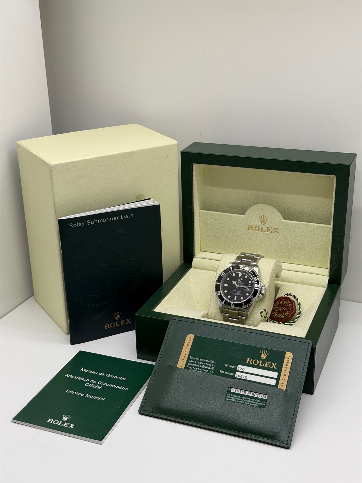 Rolex Submariner Date RRR Card - Never Polished - Top Condition Ref 16610 Year 2008