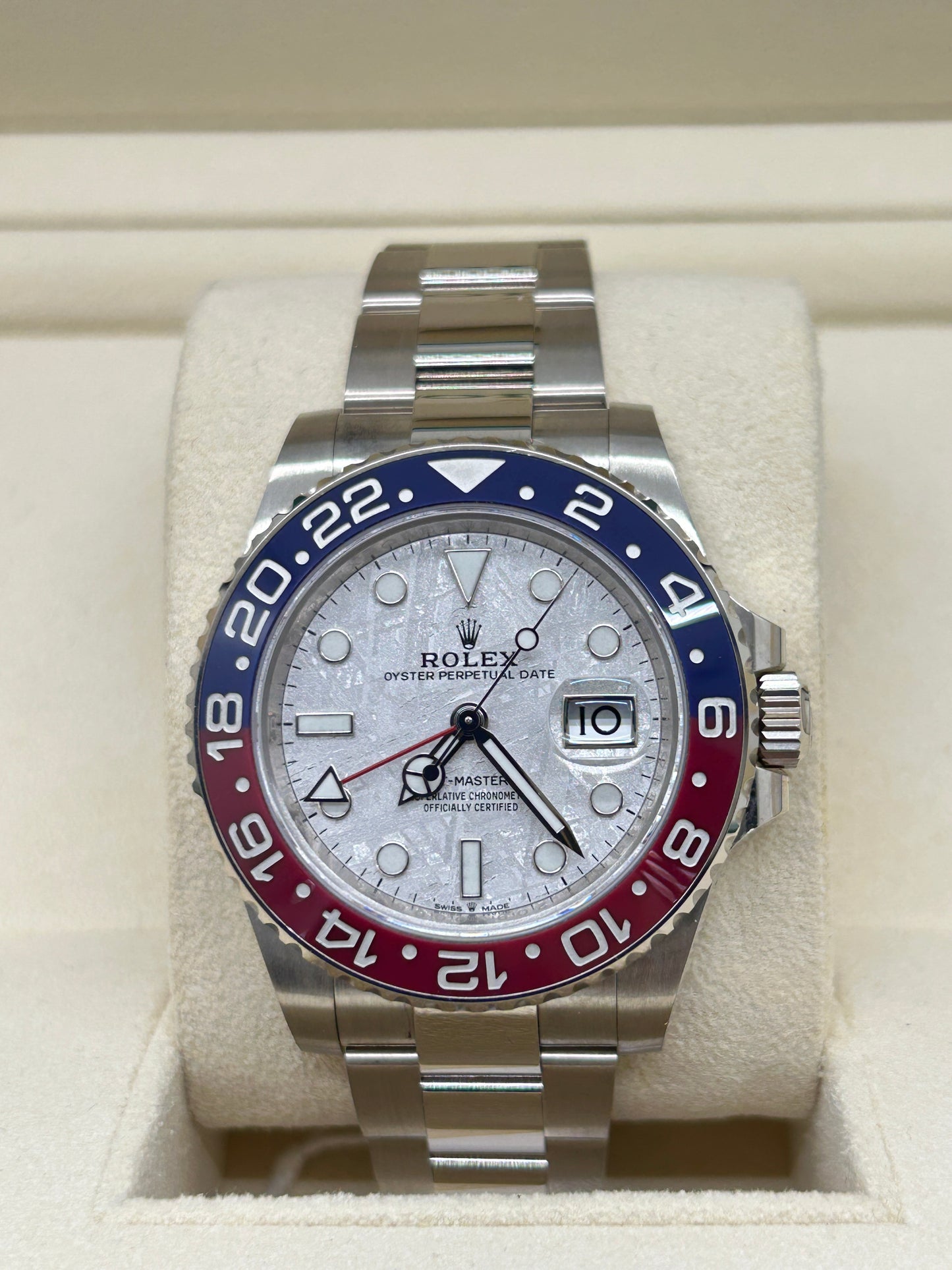 Rolex GMT-Master II - Pepsi - Meteorite Dial - 18k White Gold Ref - 126719BLRO - Year 2022