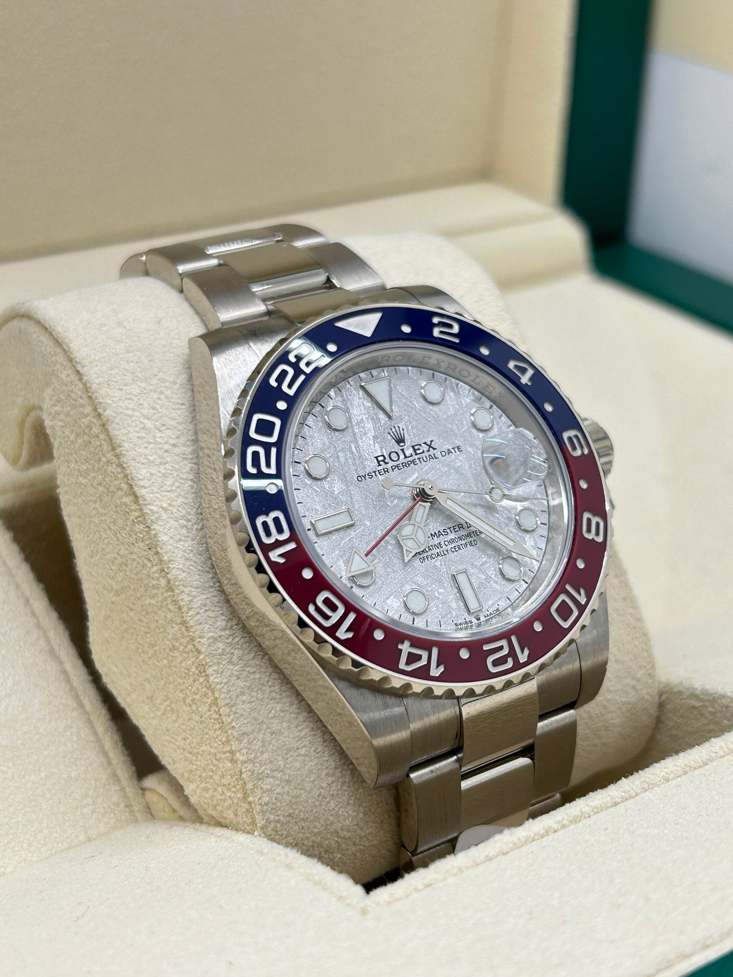 Rolex GMT-Master II - Pepsi - Meteorite Dial - 18k White Gold Ref - 126719BLRO - Year 2022