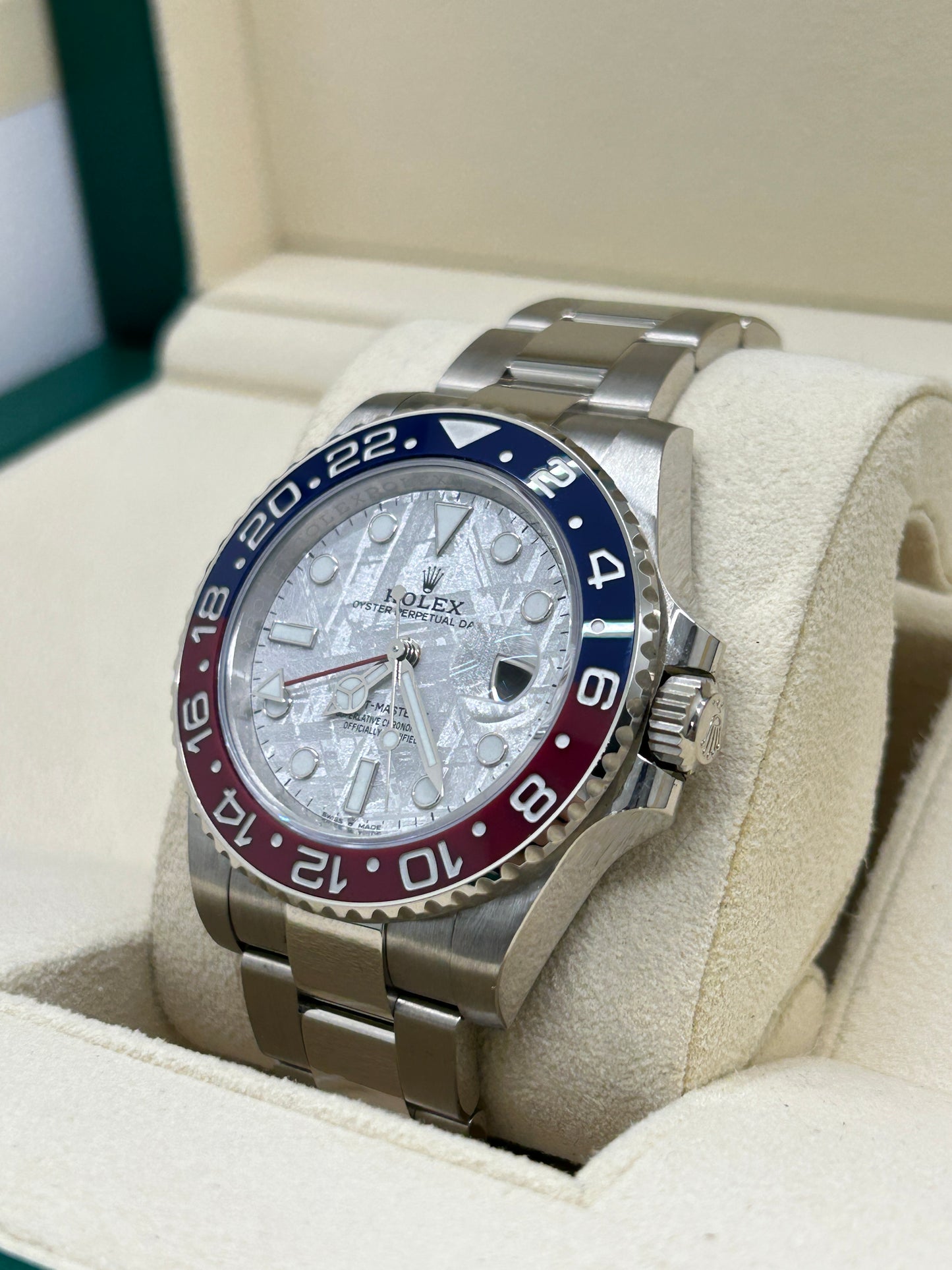 Rolex GMT-Master II - Pepsi - Meteorite Dial - 18k White Gold Ref - 126719BLRO - Year 2022