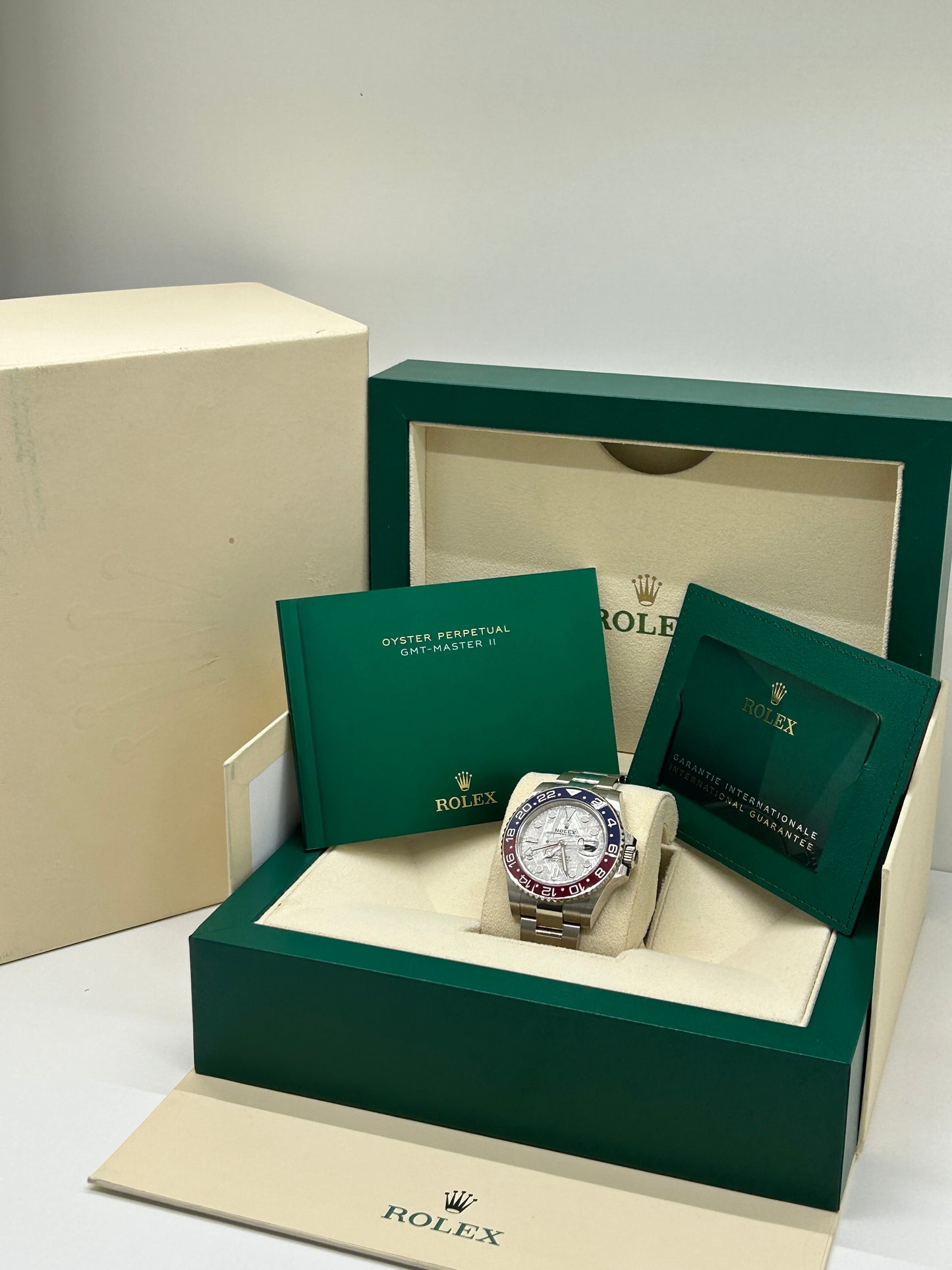 Rolex GMT-Master II - Pepsi - Meteorite Dial - 18k White Gold Ref - 126719BLRO - Year 2022