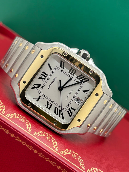 Cartier Santos De Cartier Gold/Steel - Large Size - Ref W2SA0009 -New 2023