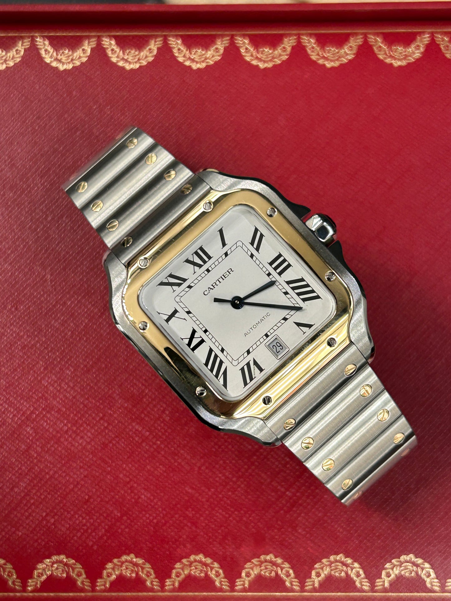 Cartier Santos De Cartier Gold/Steel - Large Size - Ref W2SA0009 -New 2023