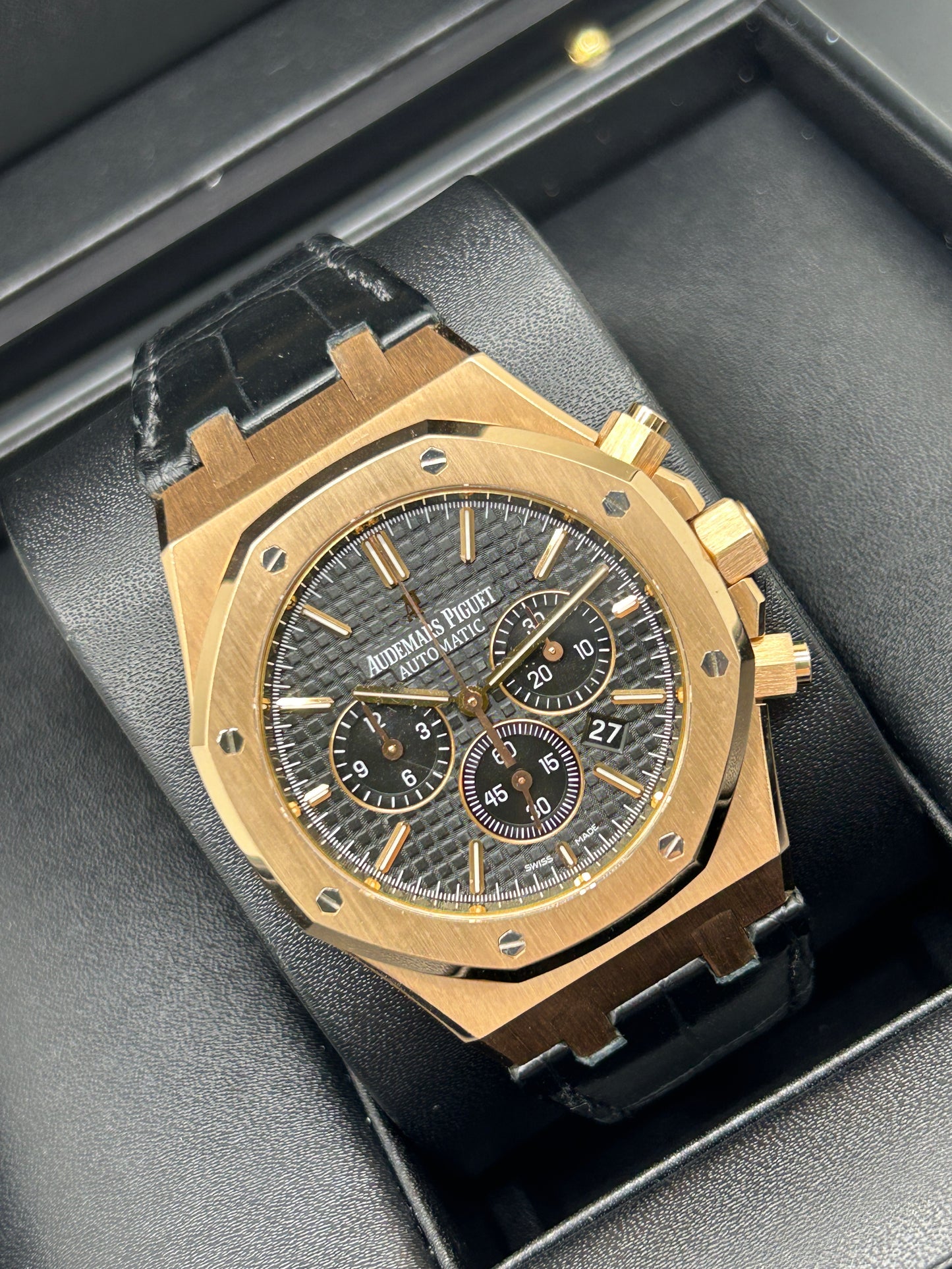 Audemars Royal Oak Chronograph 41mm - Black Dial - Rose Gold - Ref. 26320OR.OO.D002CR.01 - 2014