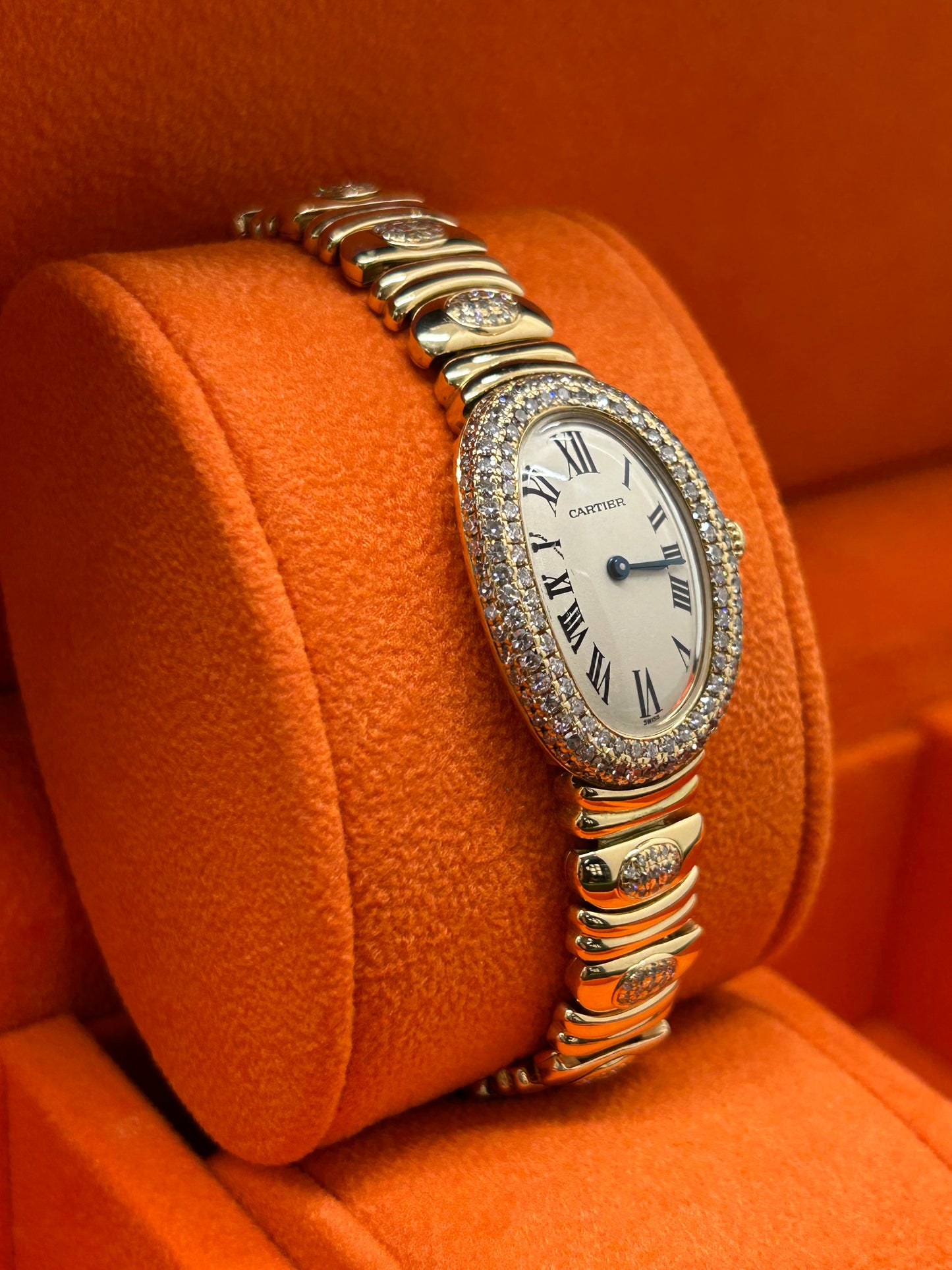 Cartier Baignoire Ladies 18k Yellow Gold & Factory Diamonds - Ref 8057912