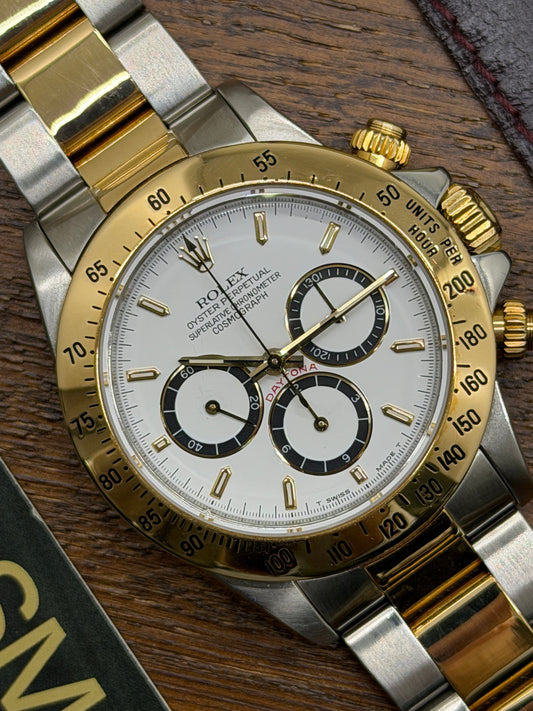 Rolex Daytona Ref 16523 - White Dial - 4 Lines - 200 Scale Bezel - Inverted Six - Year 1989 Ser L5 - Original Box & Papers + Expertise