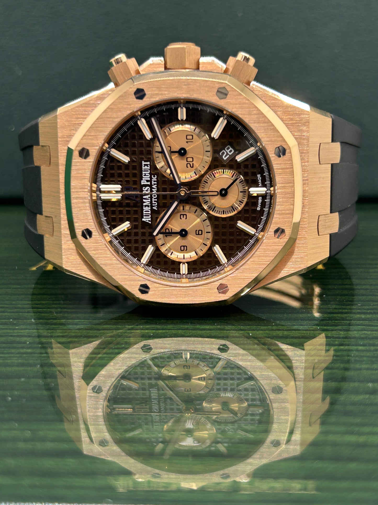 Audemars Piguet Royal Oak Chronograph 41mm - Brown Dial Rose Gold - Ref 26331OR.OO.D821CR.01 - 2021 - Double Straps