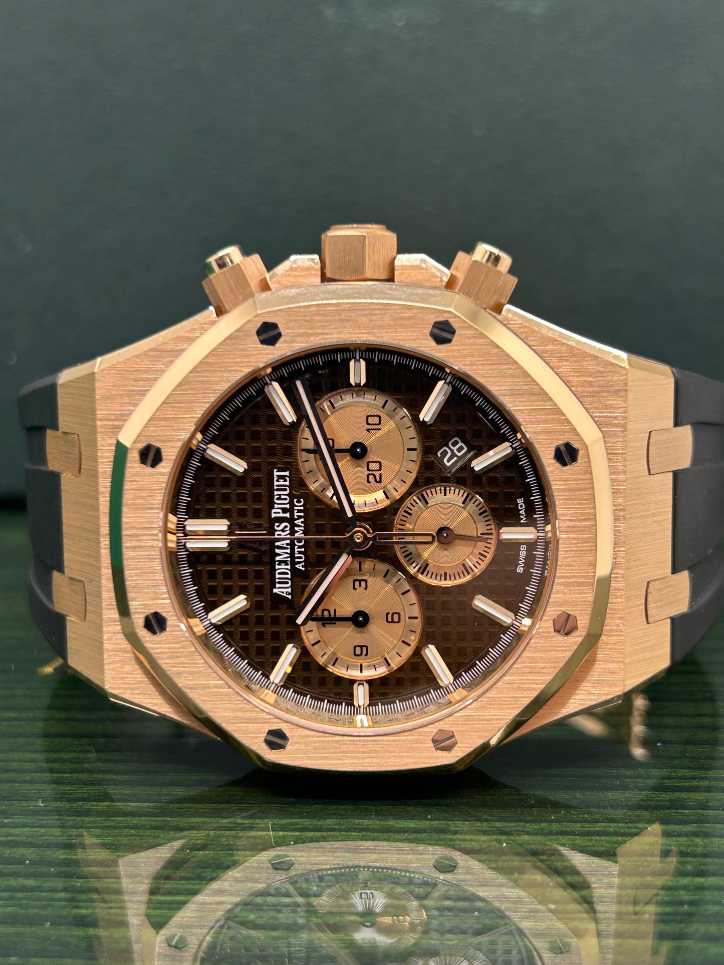 Audemars Piguet Royal Oak Chronograph 41mm - Brown Dial Rose Gold - Ref 26331OR.OO.D821CR.01 - 2021 - Double Straps