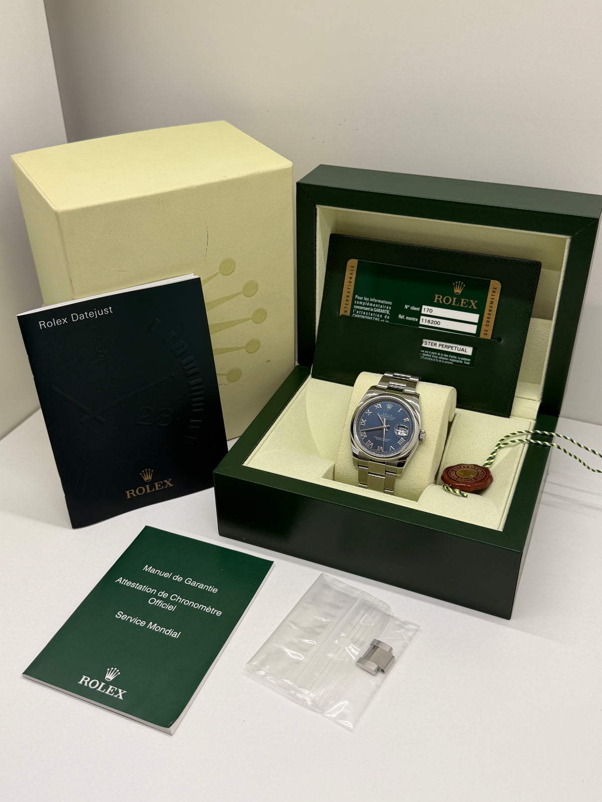 Rolex Datejust 36 - Blue Roman Dial - Ref 116200 - Like New 2011