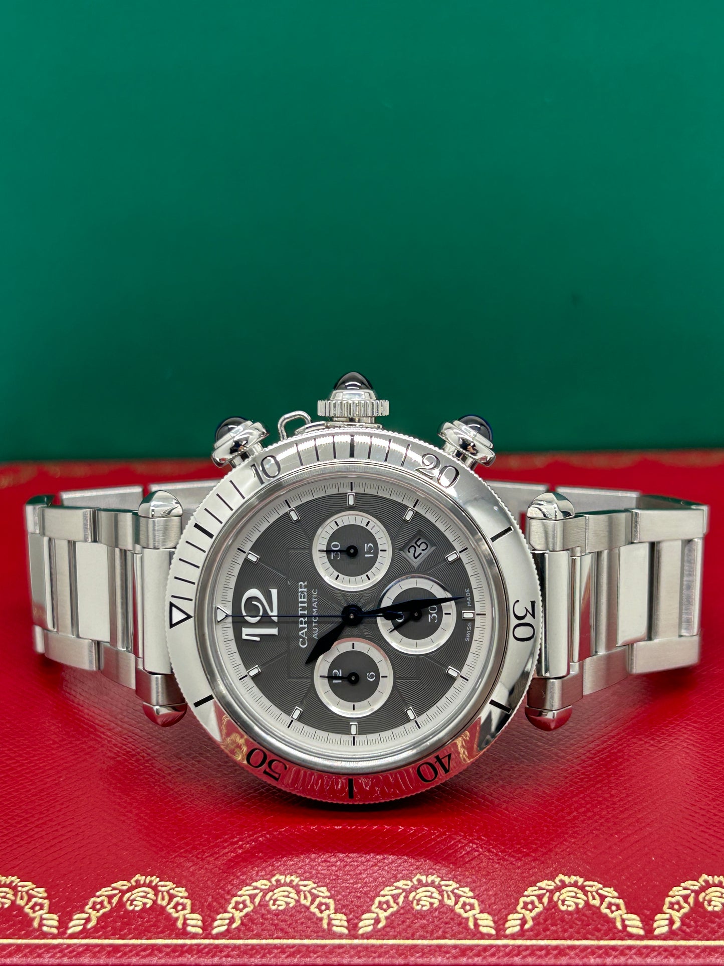 Cartier Pasha Chronograph Stainless - Ref WSPA0027 - Double Strap -Like New 2023