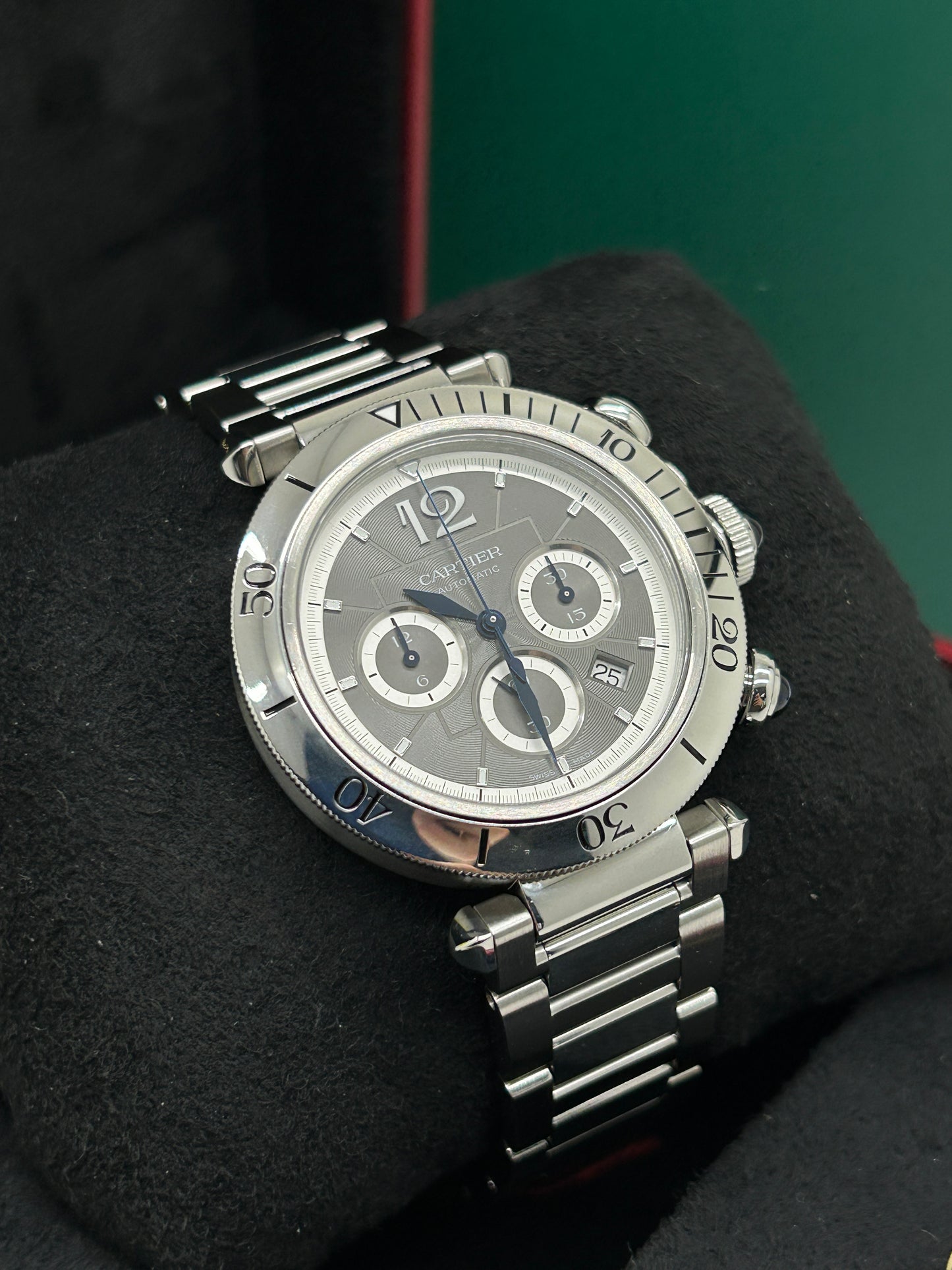 Cartier Pasha Chronograph Stainless - Ref WSPA0027 - Double Strap -Like New 2023