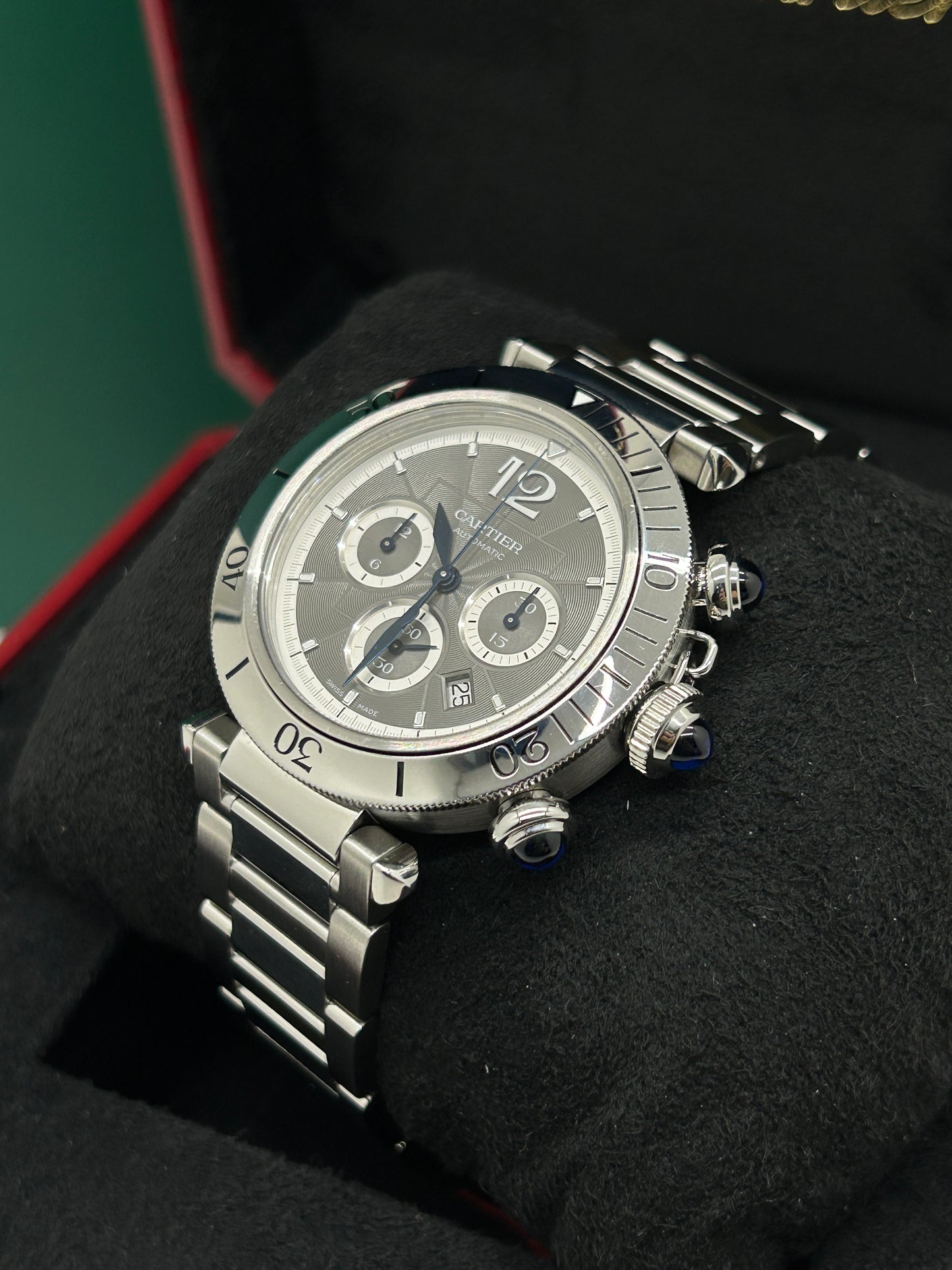Cartier Pasha Chronograph Stainless - Ref WSPA0027 - Double Strap -Like New 2023