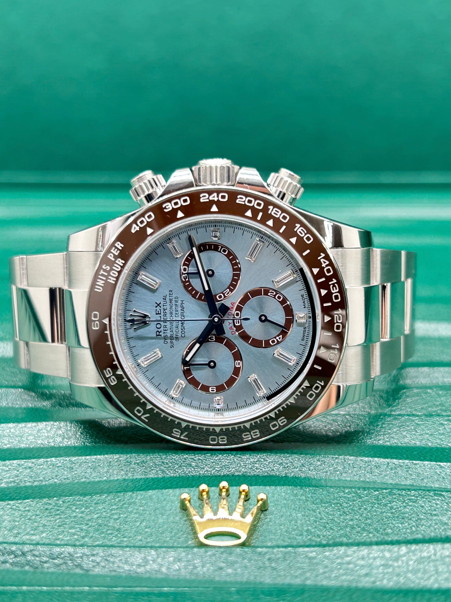 Rolex Daytona Platinum Baguette Ice Blue Baguette Dial - Ref 126506 - New 2025