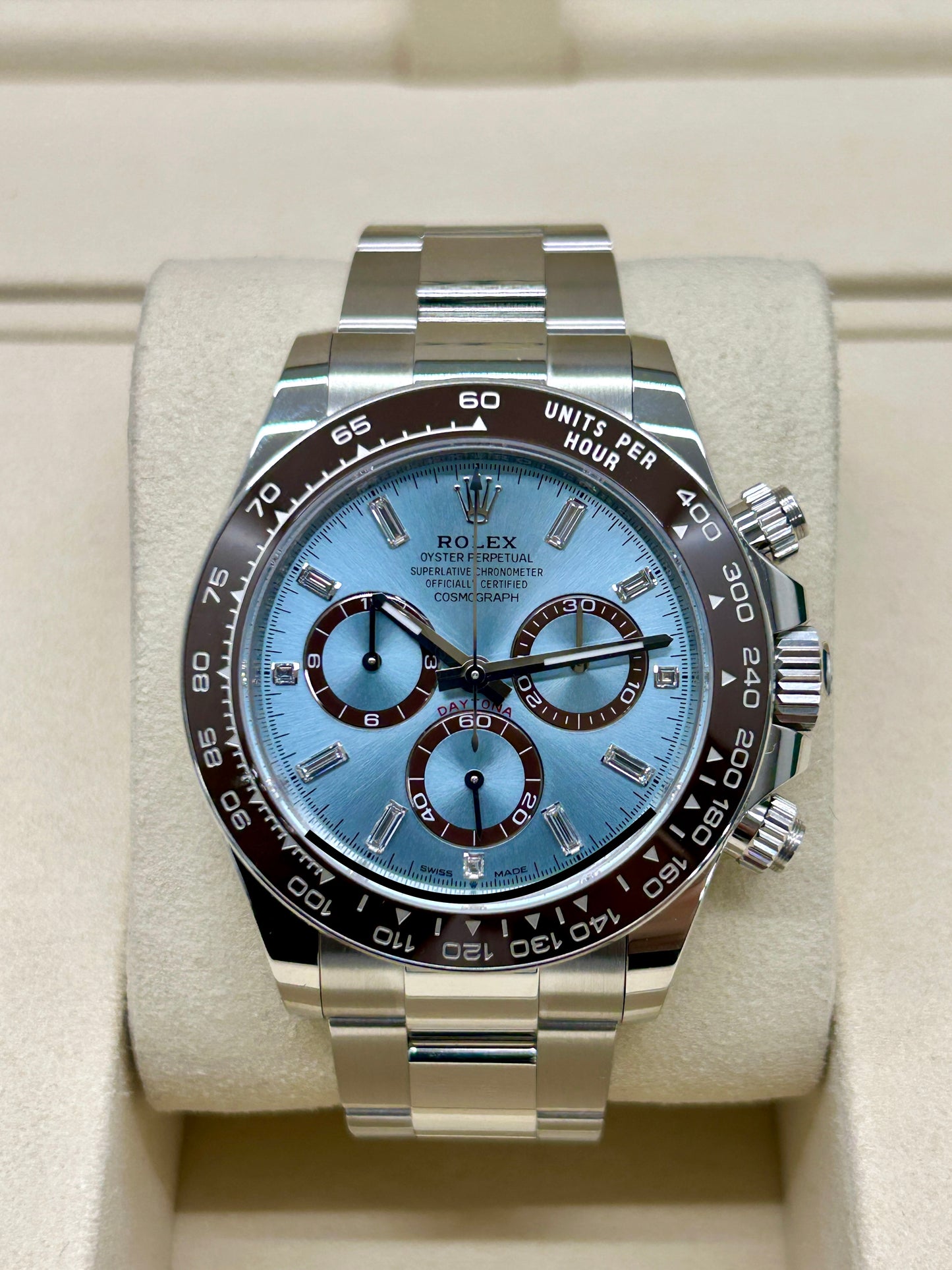 Rolex Daytona Platinum Baguette Ice Blue Baguette Dial - Ref 126506 - New 2025