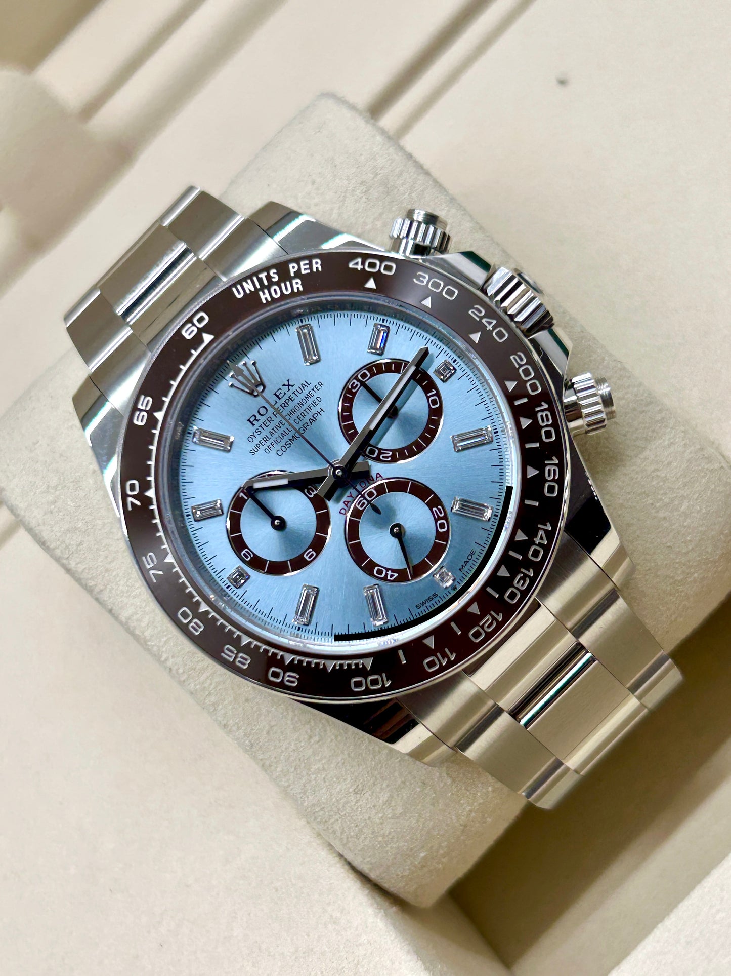 Rolex Daytona Platinum Baguette Ice Blue Baguette Dial - Ref 126506 - New 2025