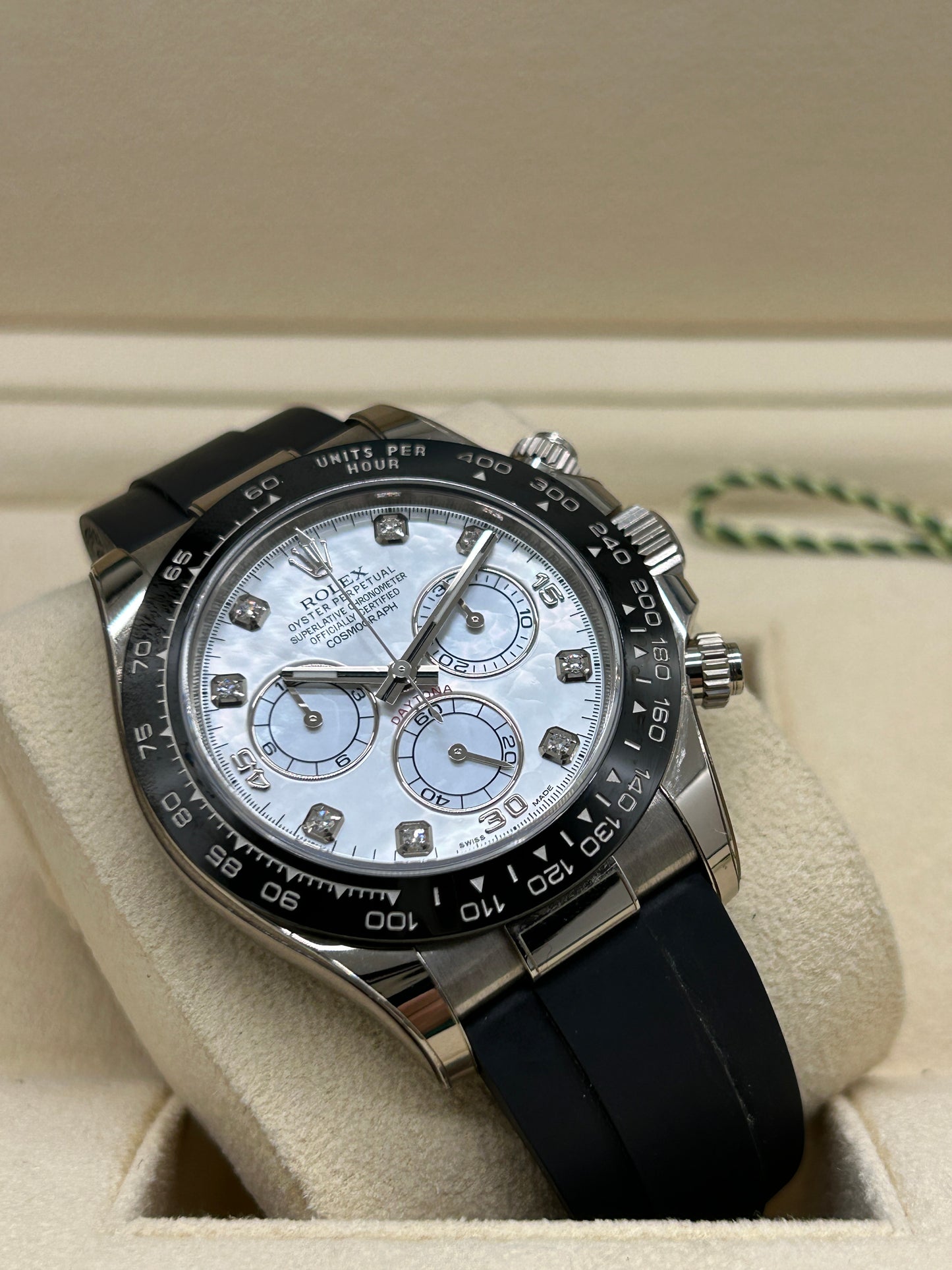 Rolex Daytona - Motherpearl & Diamond Dial - 18Kt White Gold - Ref 116519LN - Year 2019