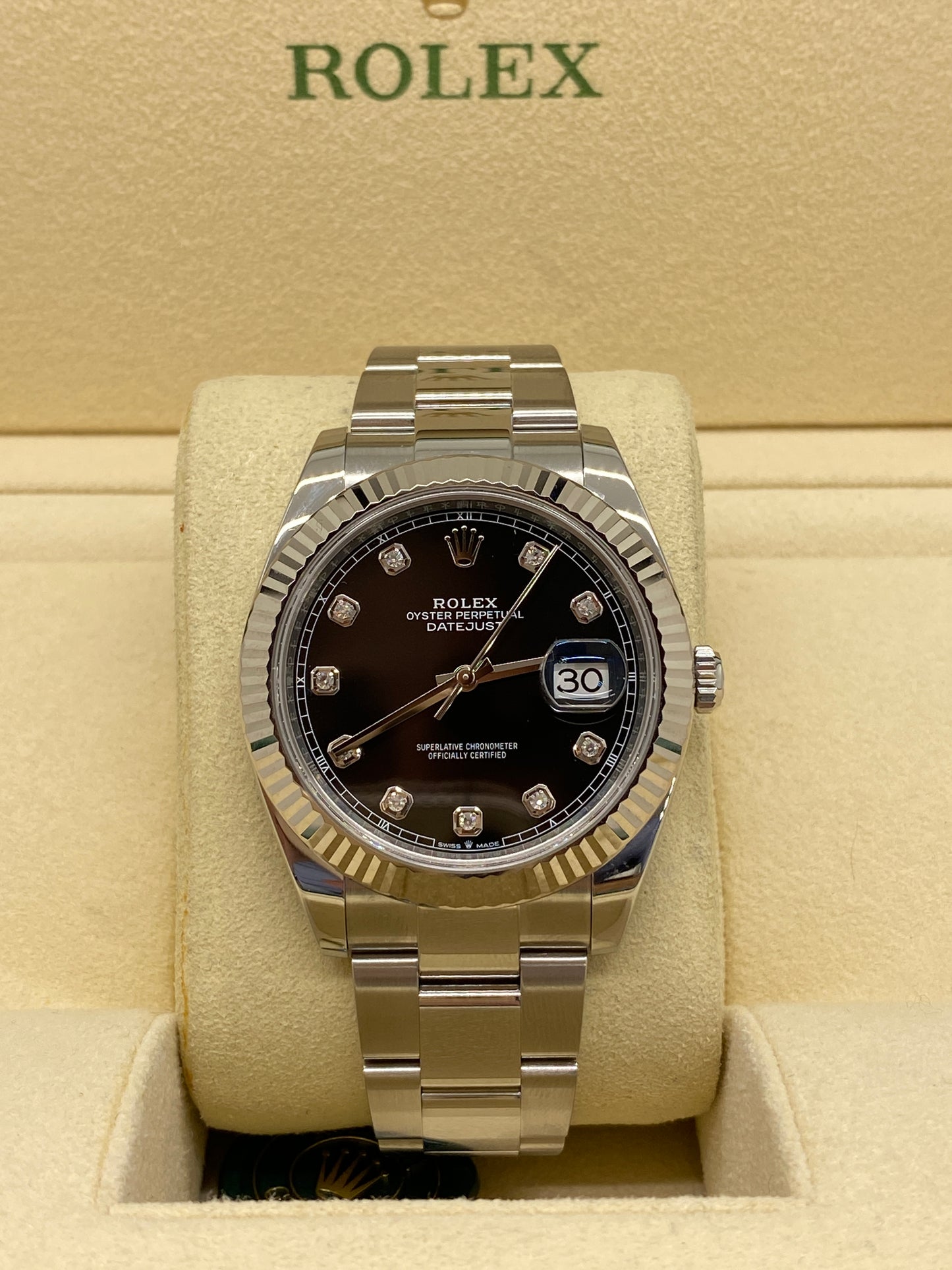 Rolex Datejust 41 Diamonds Black Dial Ref. 126334 Year 2023