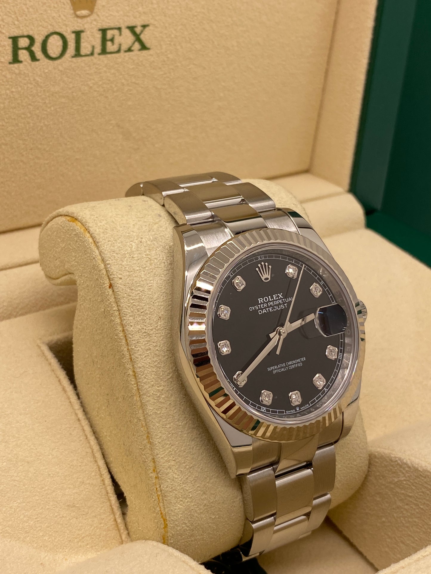 Rolex Datejust 41 Diamonds Black Dial Ref. 126334 Year 2023