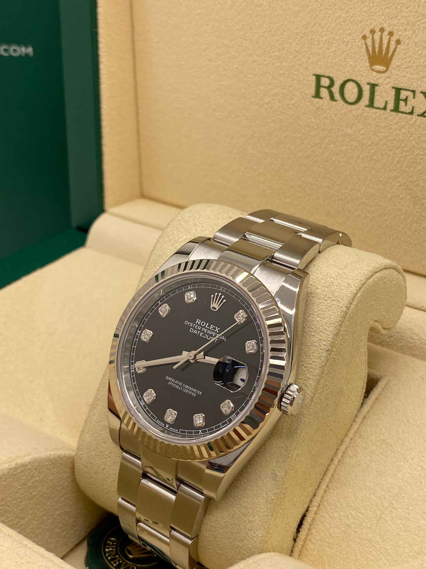 Rolex Datejust 41 Diamonds Black Dial Ref. 126334 Year 2023