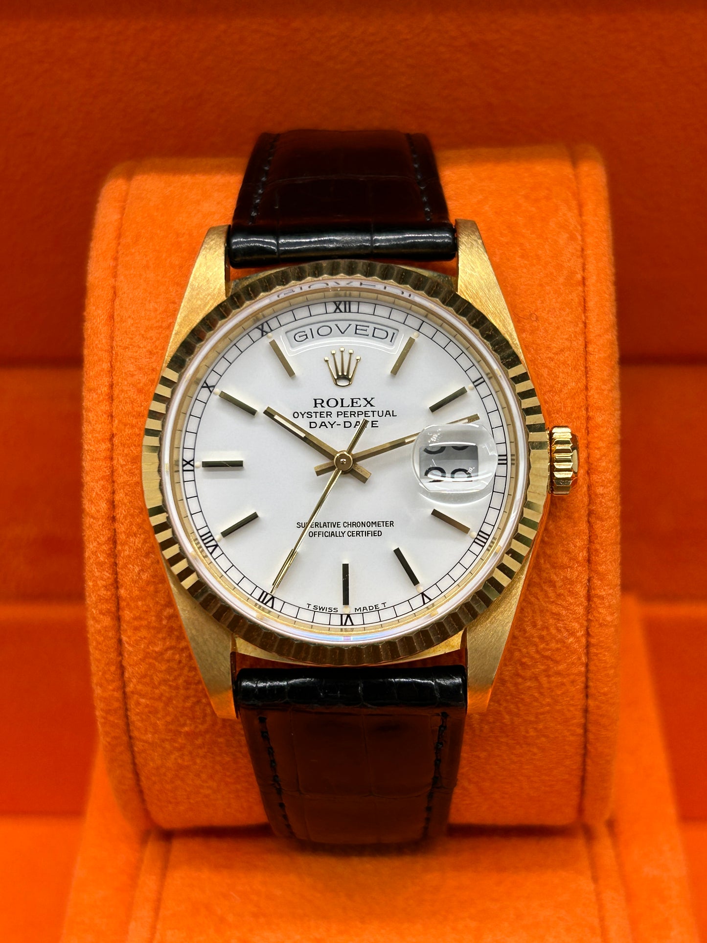 Rolex Day-Date 36 White Dial - Ref 18238 - Original Gold Buckle - Year 1992