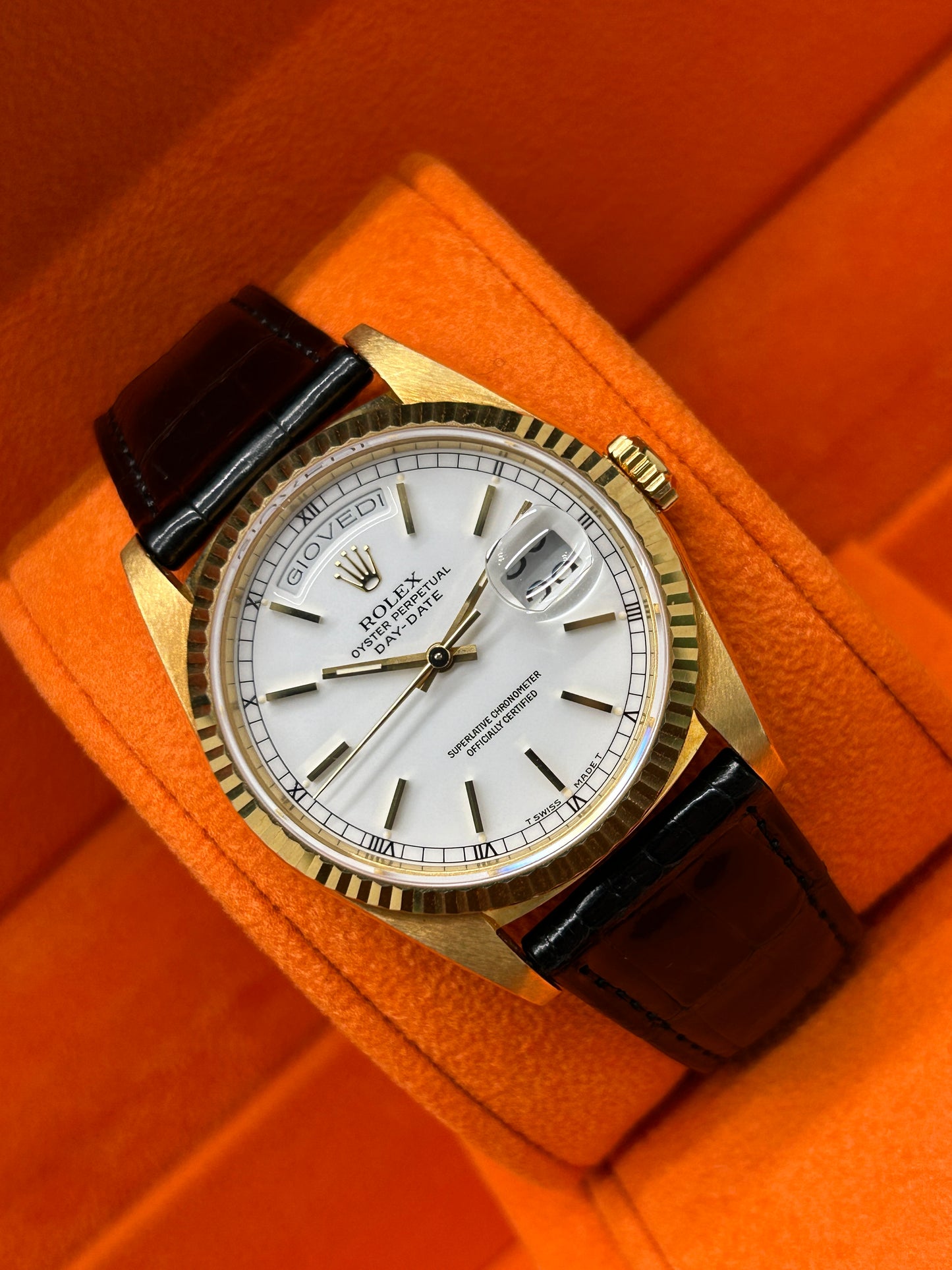 Rolex Day-Date 36 White Dial - Ref 18238 - Original Gold Buckle - Year 1992