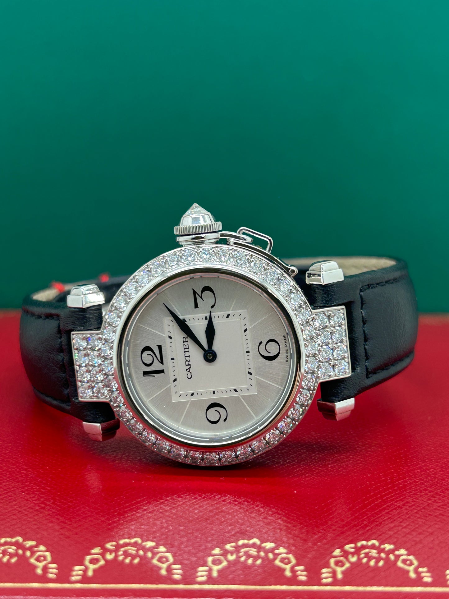 Cartier Pasha White Gold Factory Diamonds 31mm Quartz - Ref 2813 - Year 2006