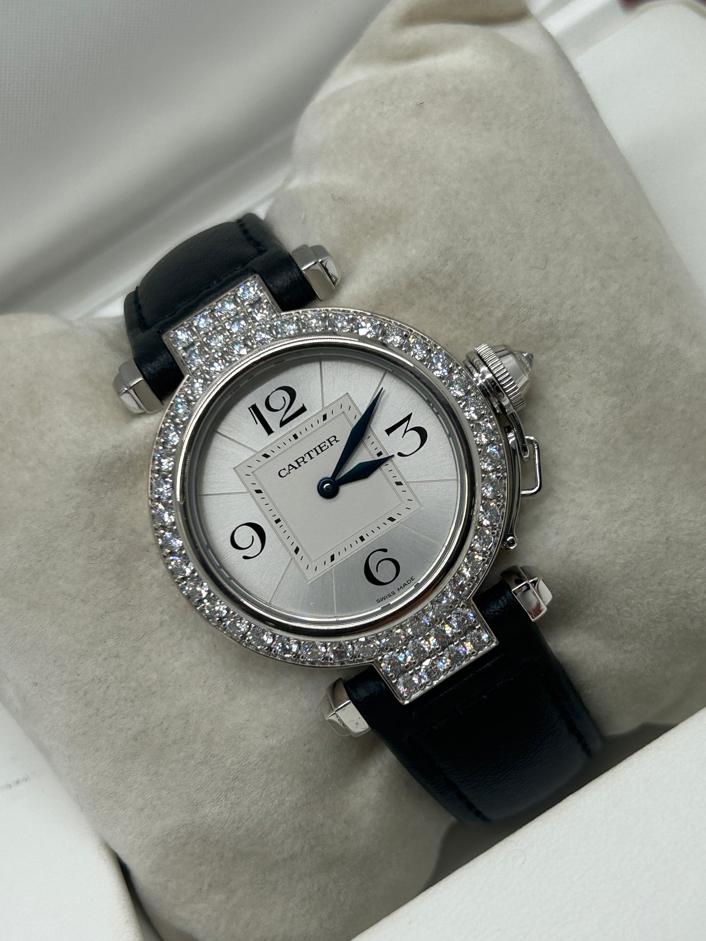 Cartier Pasha White Gold Factory Diamonds 31mm Quartz - Ref 2813 - Year 2006