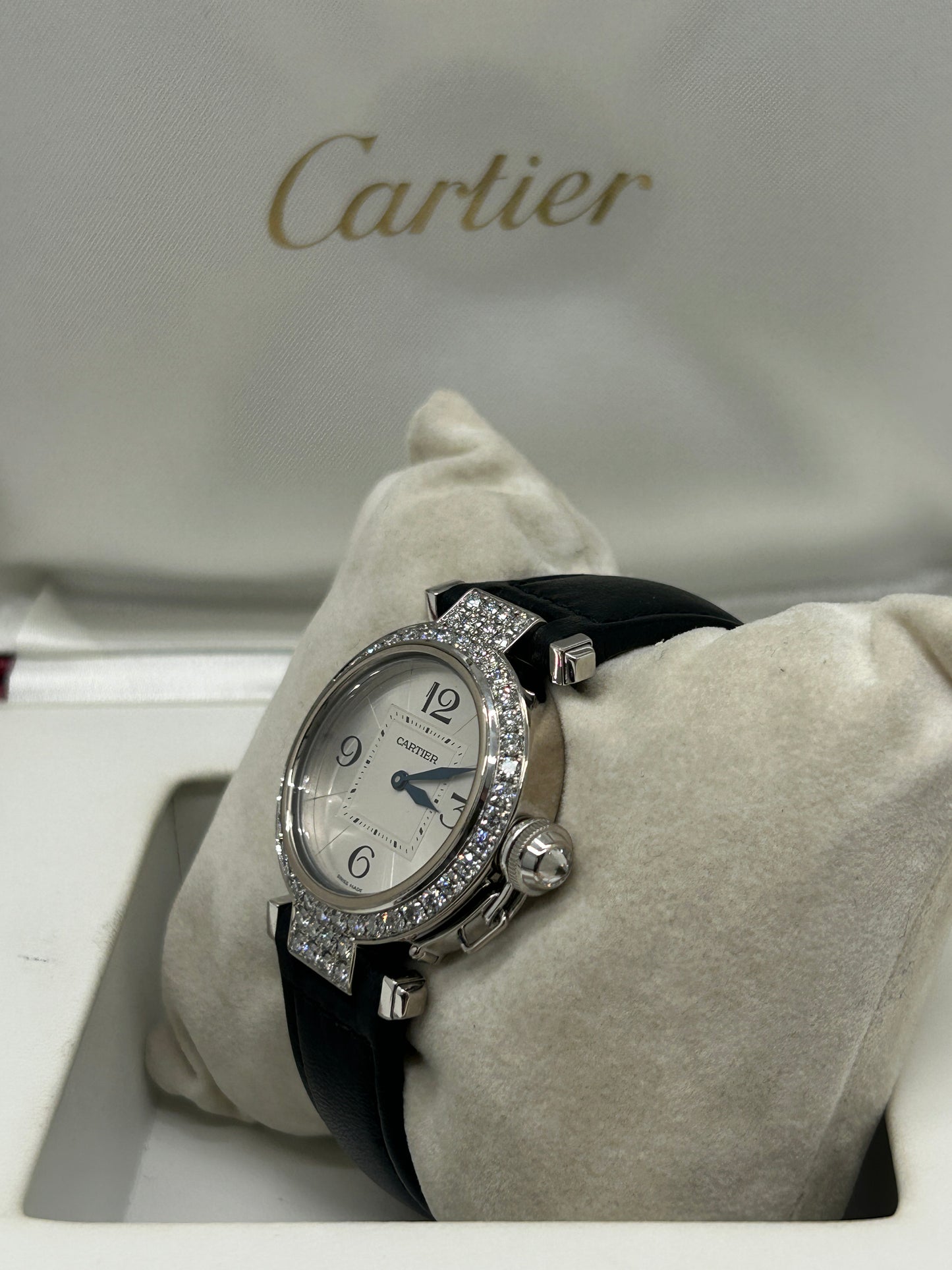 Cartier Pasha White Gold Factory Diamonds 31mm Quartz - Ref 2813 - Year 2006