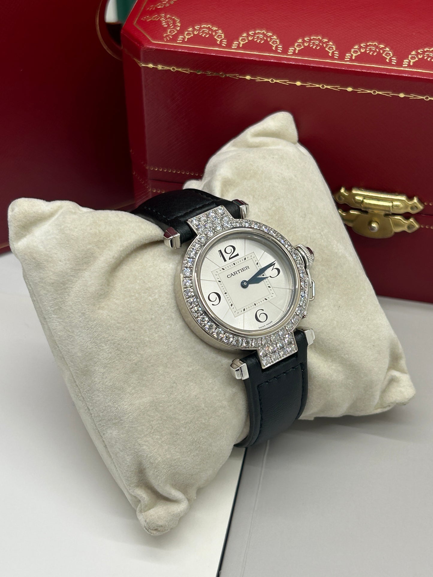 Cartier Pasha White Gold Factory Diamonds 31mm Quartz - Ref 2813 - Year 2006