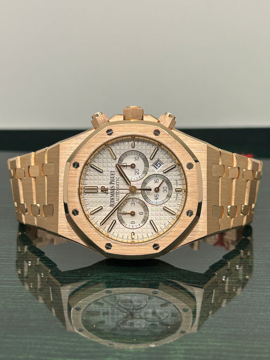 Audemars Piguet Royal Oak Chronograph 41mm - Silver Dial - Rose Gold - Ref. 26320OR.OO.1220OR.02 - 2015