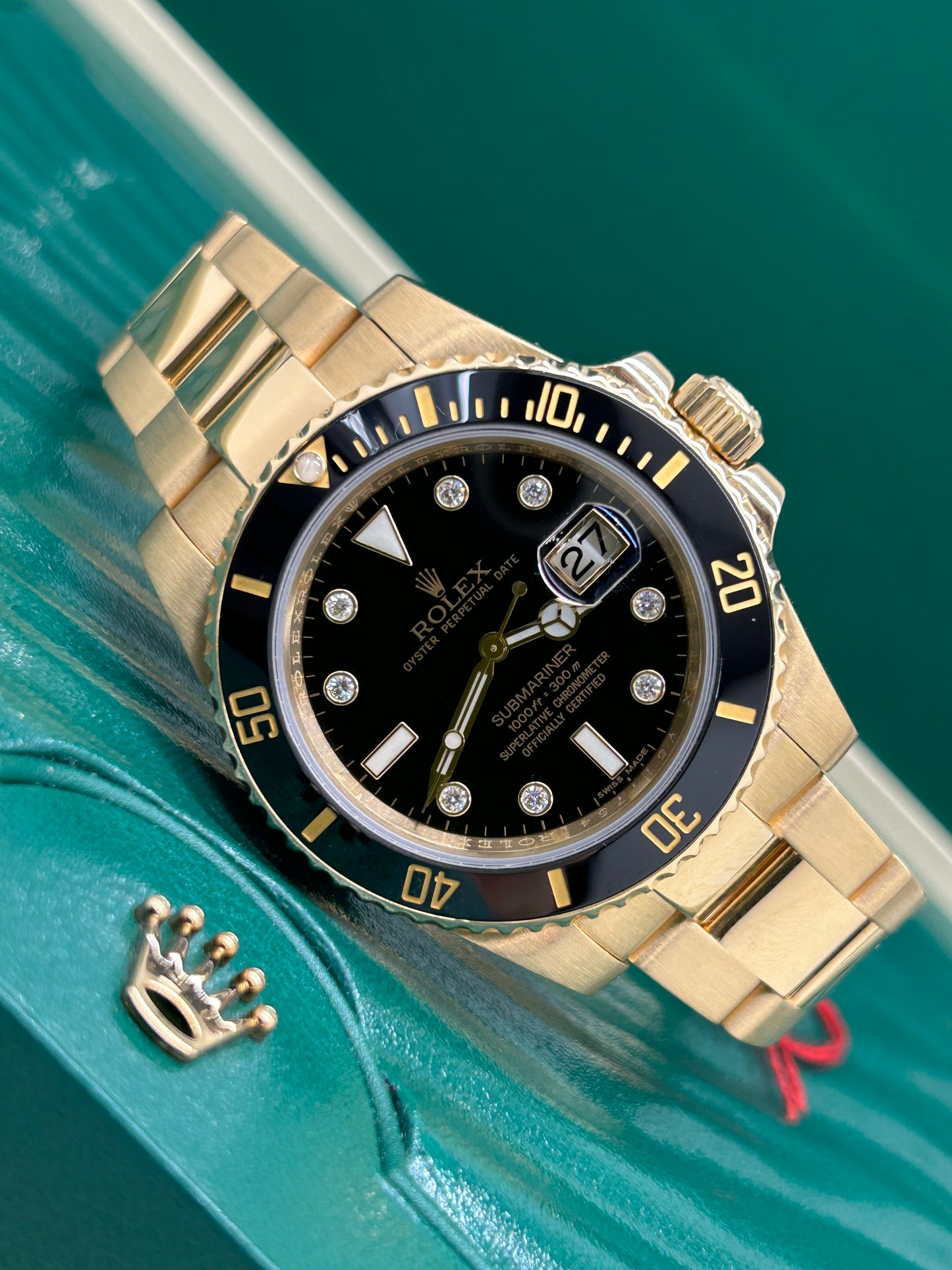 Rolex Submariner Date - 18kt Yellow Gold - Black Diamond Dial - 116618LN - Year 2013