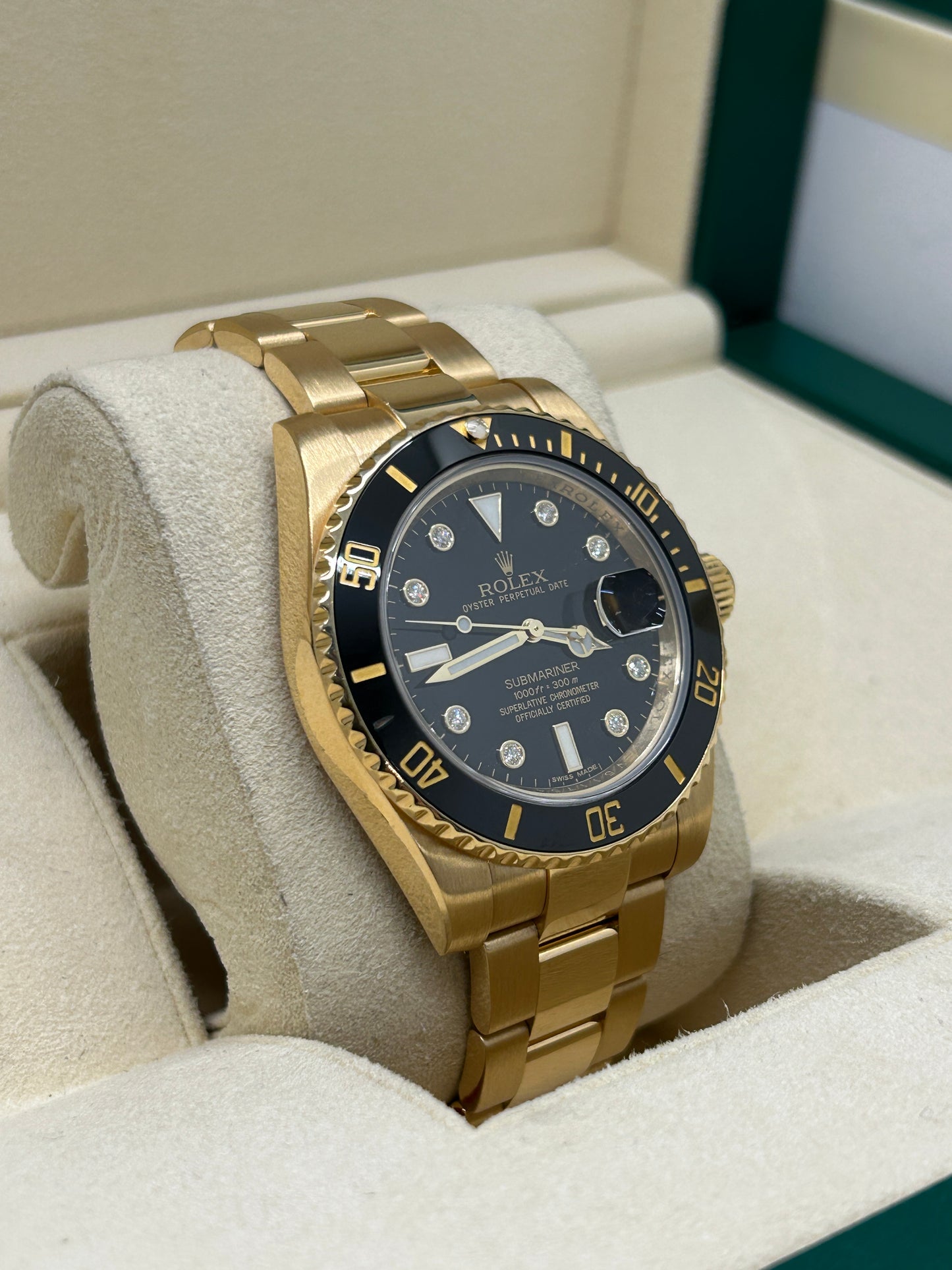 Rolex Submariner Date - 18kt Yellow Gold - Black Diamond Dial - 116618LN - Year 2013