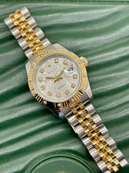 Rolex Lady-Datejust 26mm - 18Kt Yellow Golod & Steel - Bezel and Dial Diamonds - Year 2005