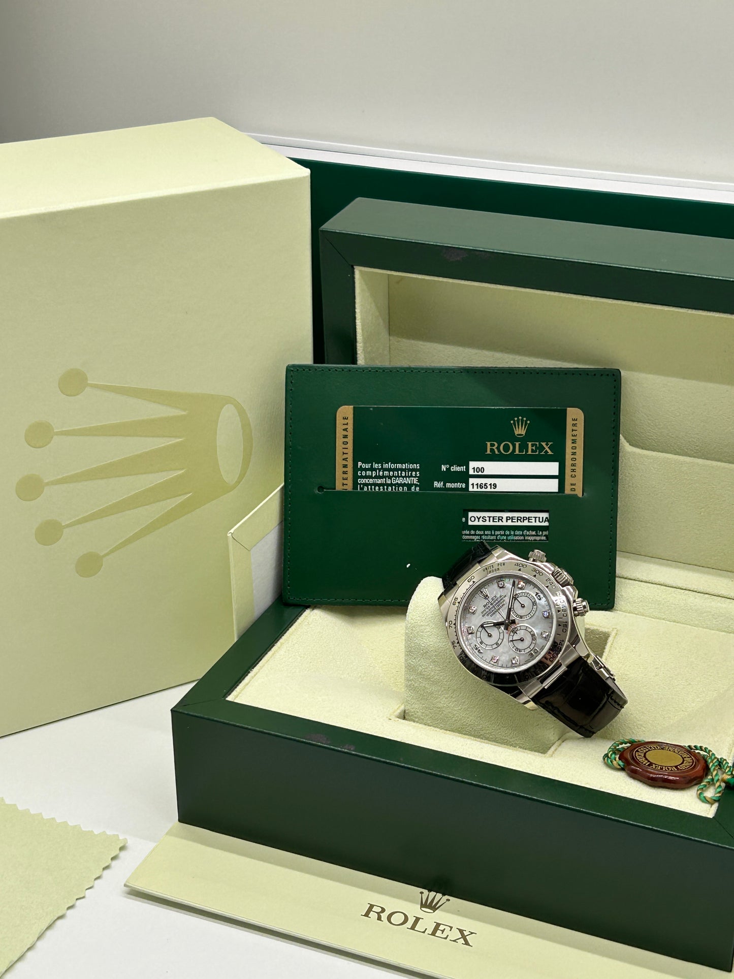 Rolex Daytona Ref.116519 White Gold - MOP&Diamonds Dial - Year 2010