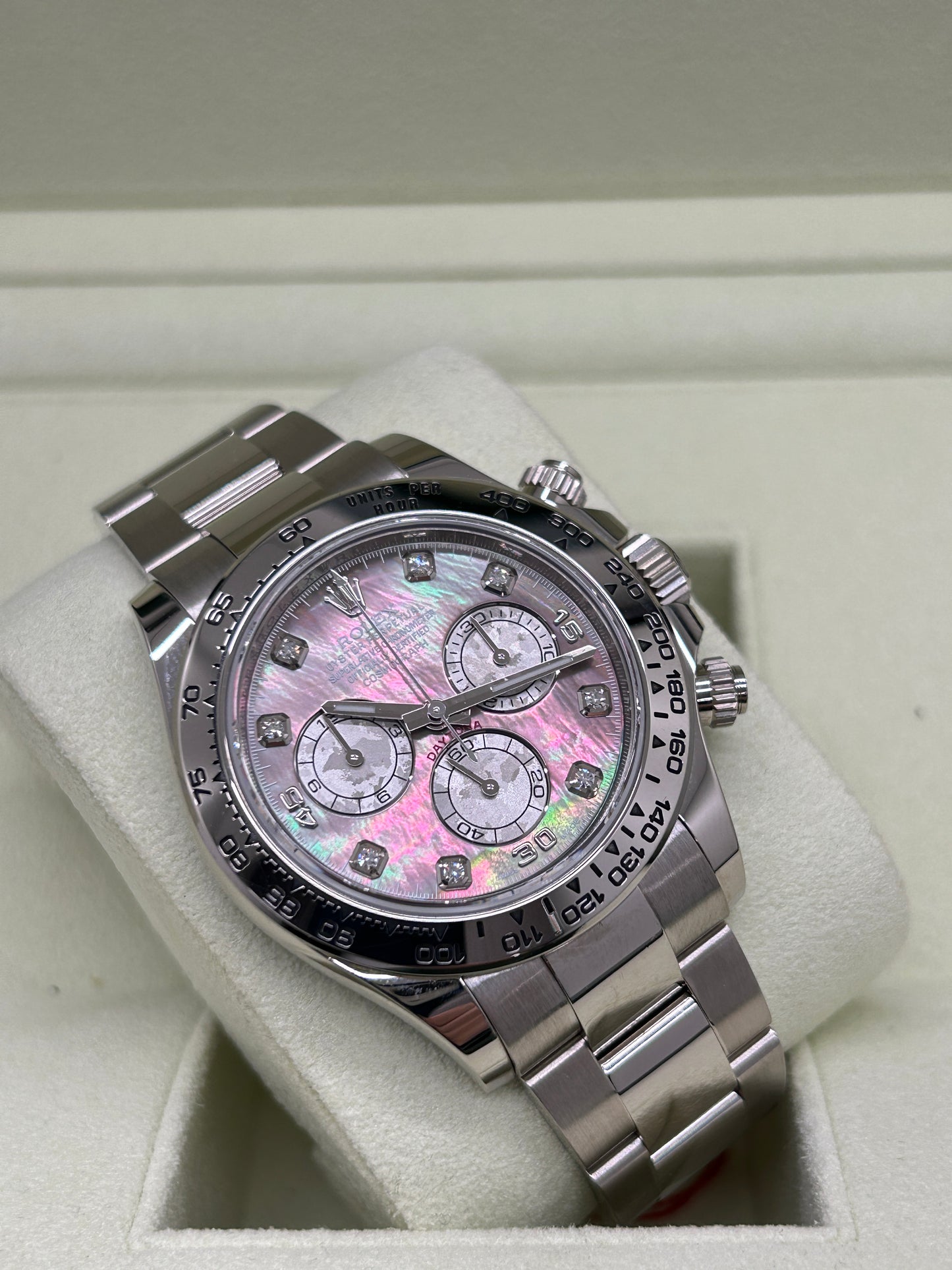 Rolex Daytona Gold Crystal Dial 18Kt White Gold - Ref 116509 - Year 2018
