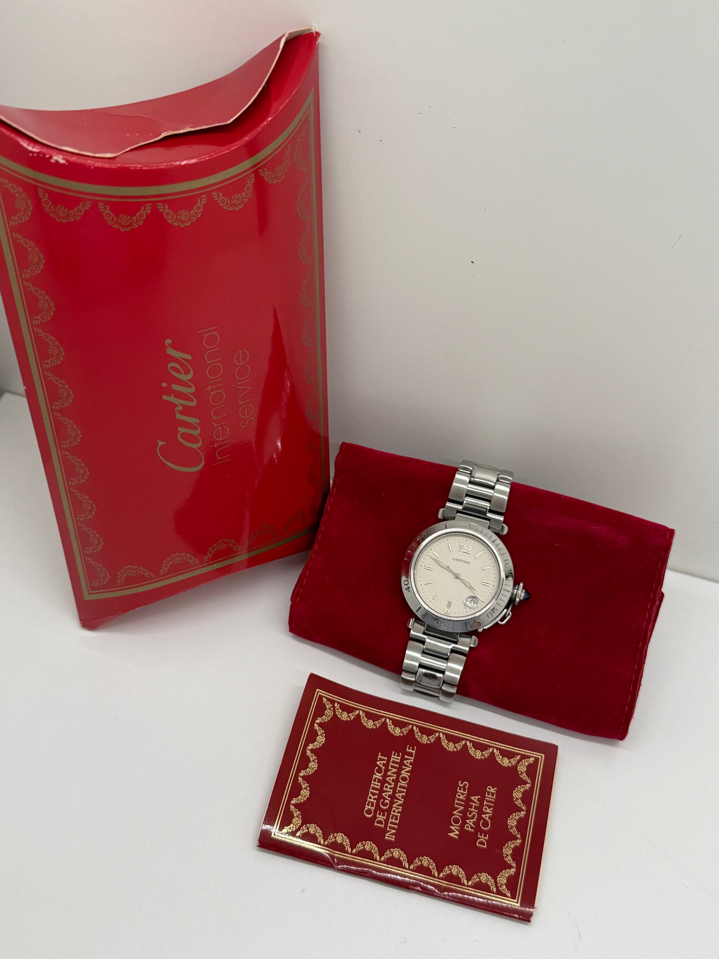 Cartier Pasha 38mm - White Dial - Automatic - Year 1997 Ref 1040