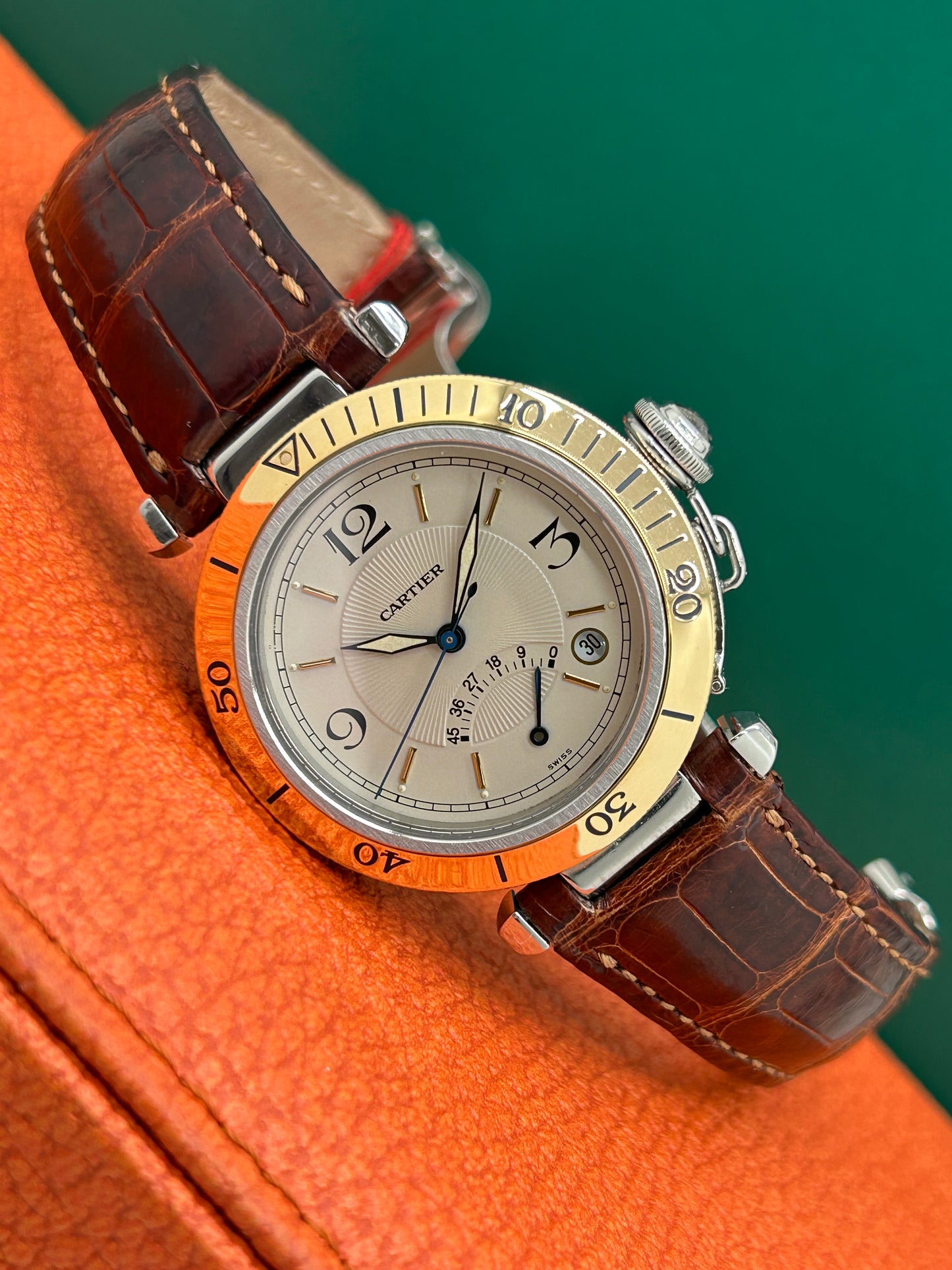 Cartier Pasha Power Reserve - 38mm - 18Kt Yellow Gold & Steel - Ref 10331