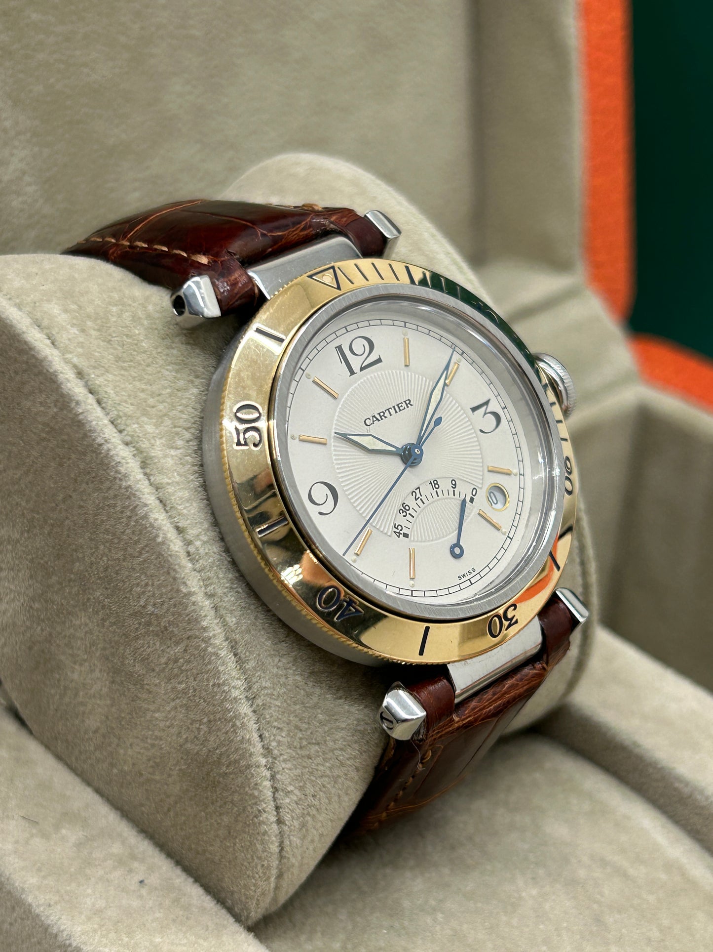 Cartier Pasha Power Reserve - 38mm - 18Kt Yellow Gold & Steel - Ref 10331