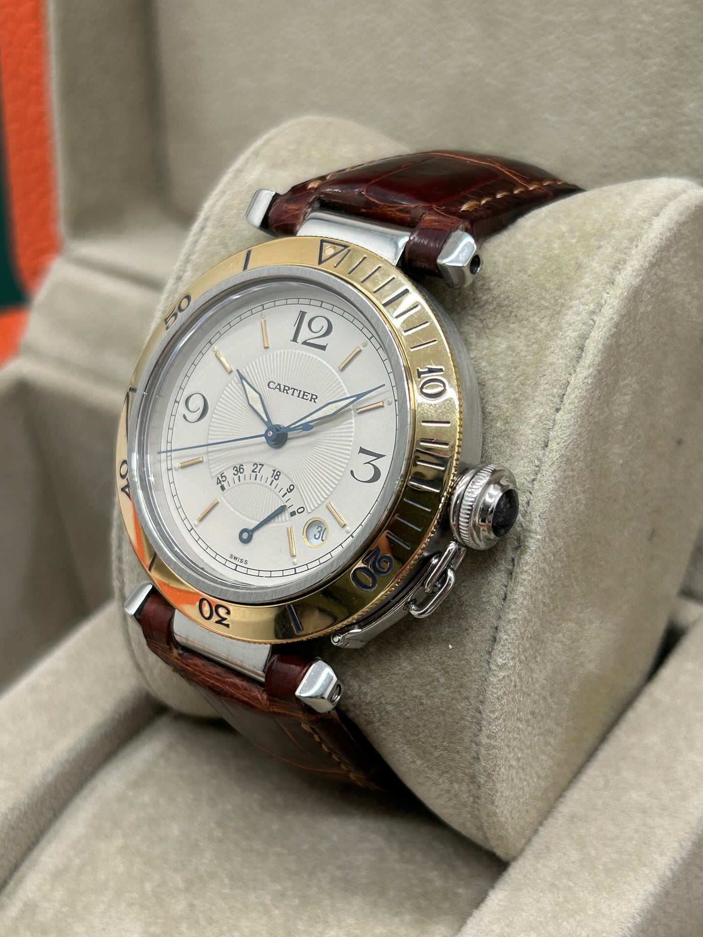 Cartier Pasha Power Reserve - 38mm - 18Kt Yellow Gold & Steel - Ref 10331